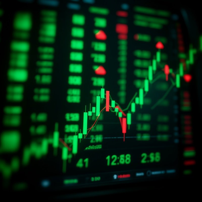 Financial Data Screens Fluctuating Numbers