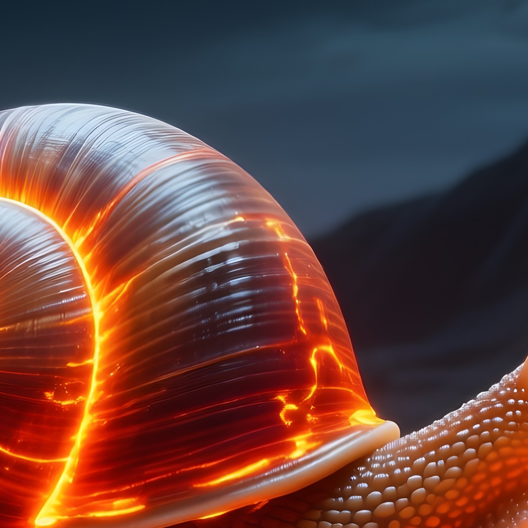 Fire Snail Leaving Glowing Lava Trails - Full Resolution Quality Preview
