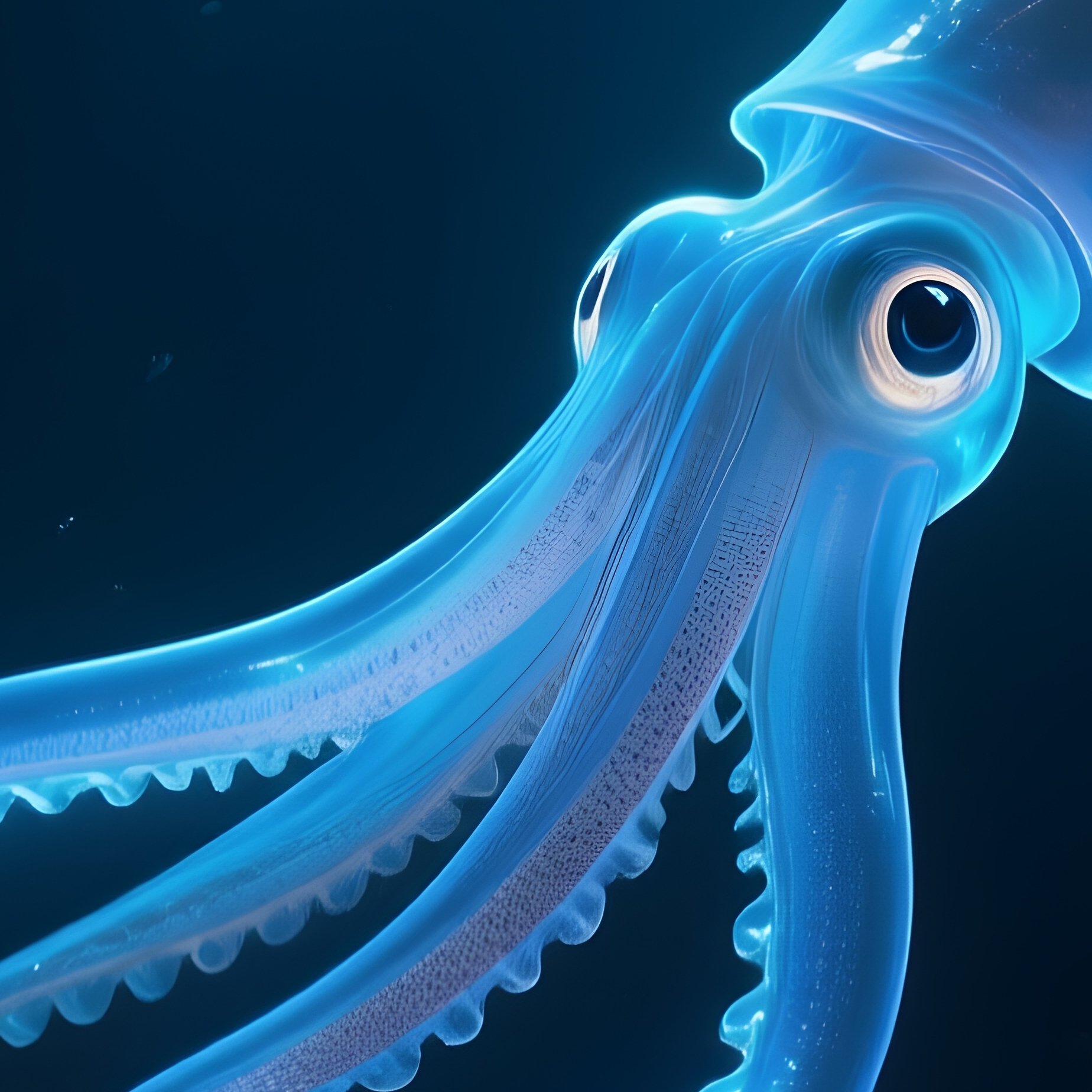 Firefly Squid Electric Blue Flashes Across Arms - Full Resolution Quality Preview