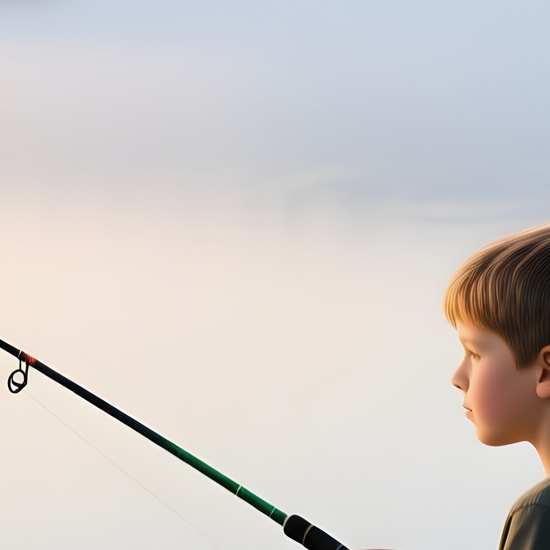 Fishing Trip Grandfather Grandson Misty Morning - Full Resolution Quality Preview