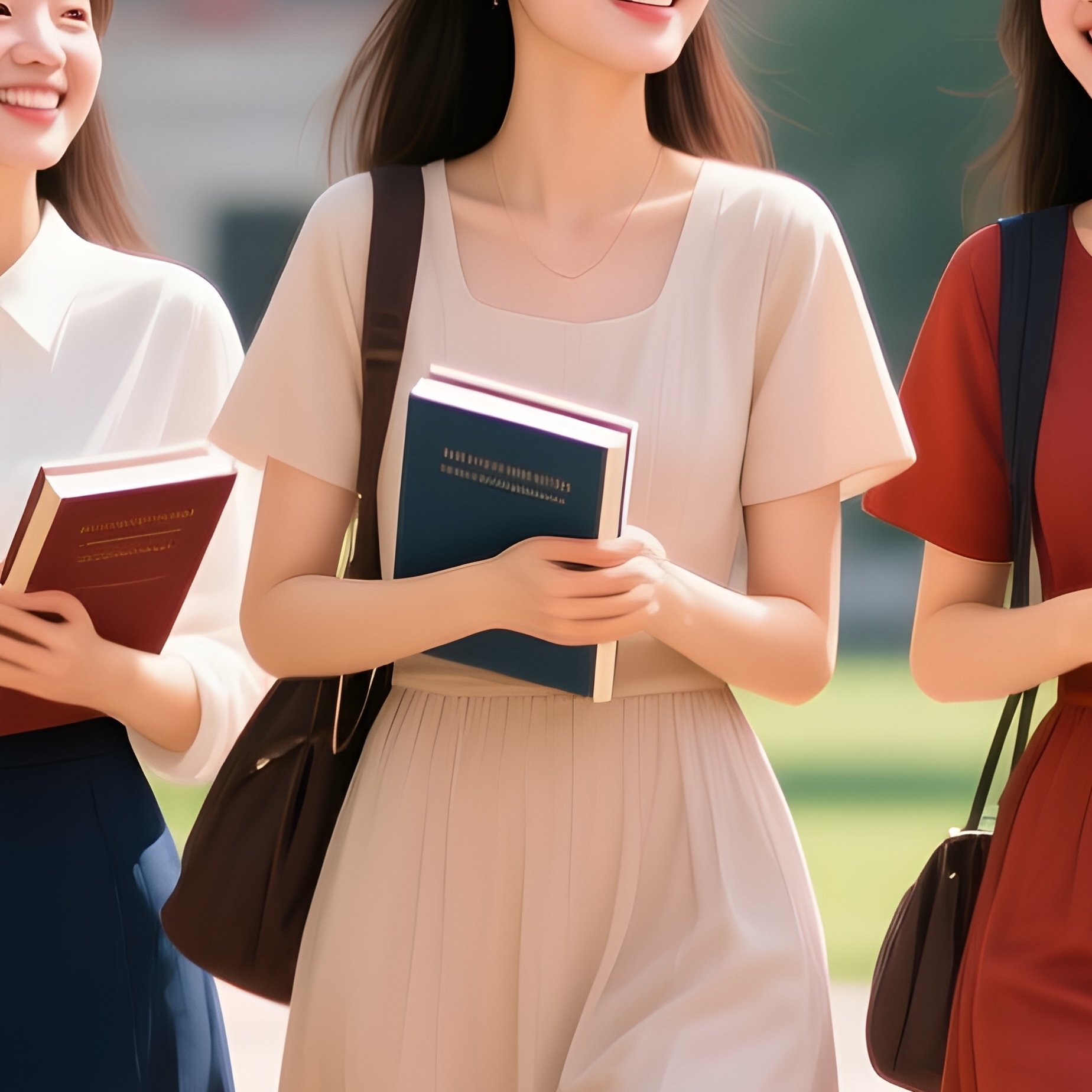 Five Prettily Dressed University Student Boys On Campus - Full Resolution Quality Preview
