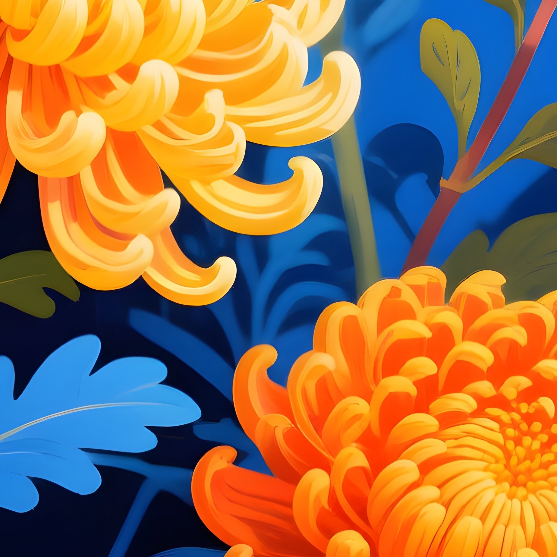 Floral Pattern Featuring Chrysanthemums Floral Chrysanthemum - Full Resolution Quality Preview