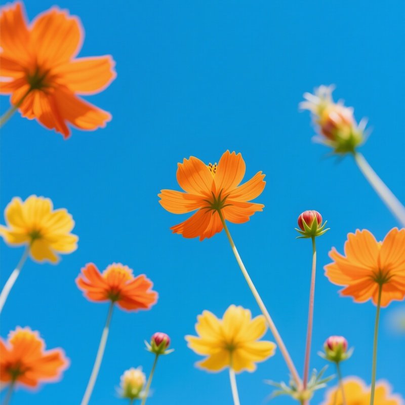 Flowers Against A Blue Sky Flowers Nature