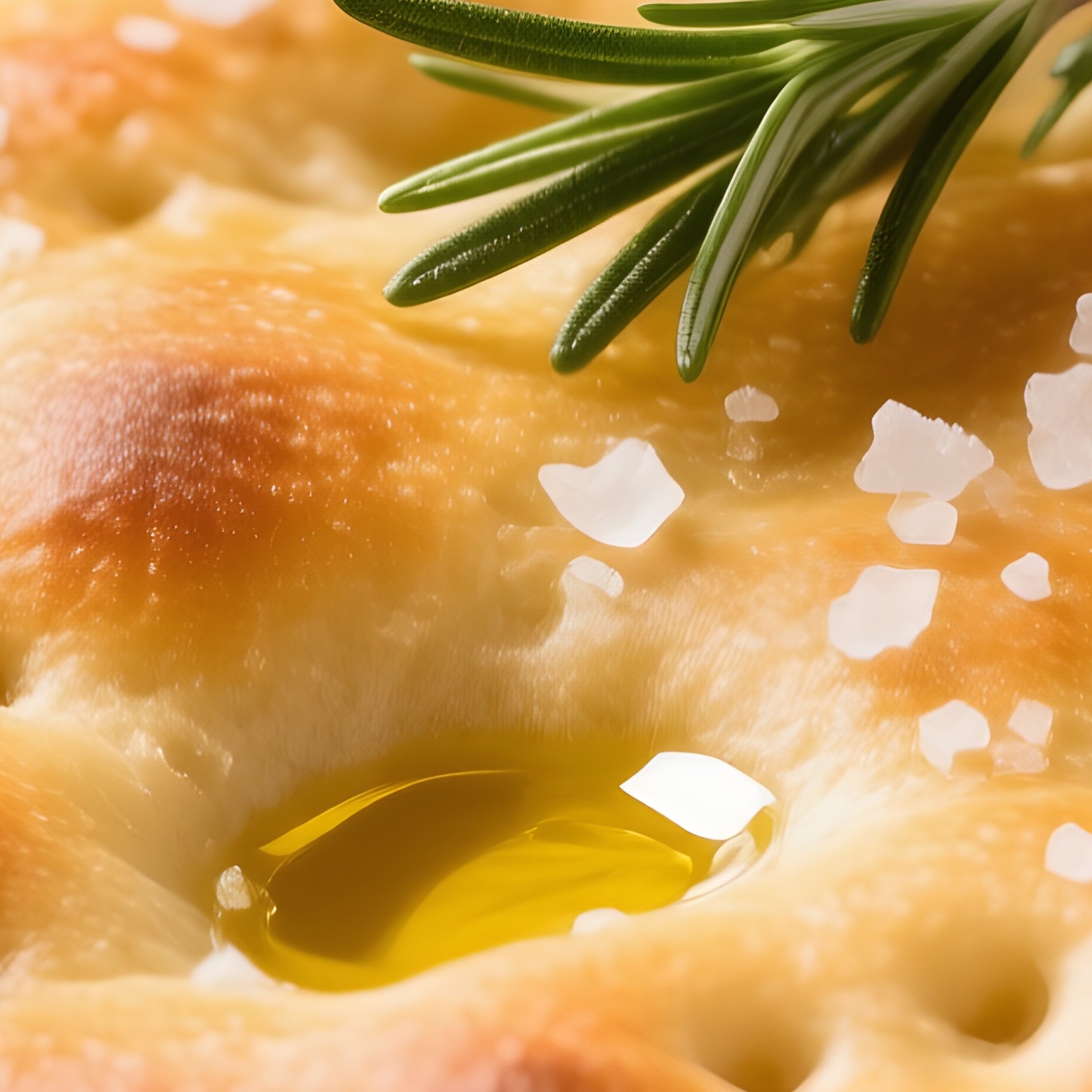 Focaccia Genovese Yeasted Dough Olive Oil Sea Salt Rosemary - Full Resolution Quality Preview