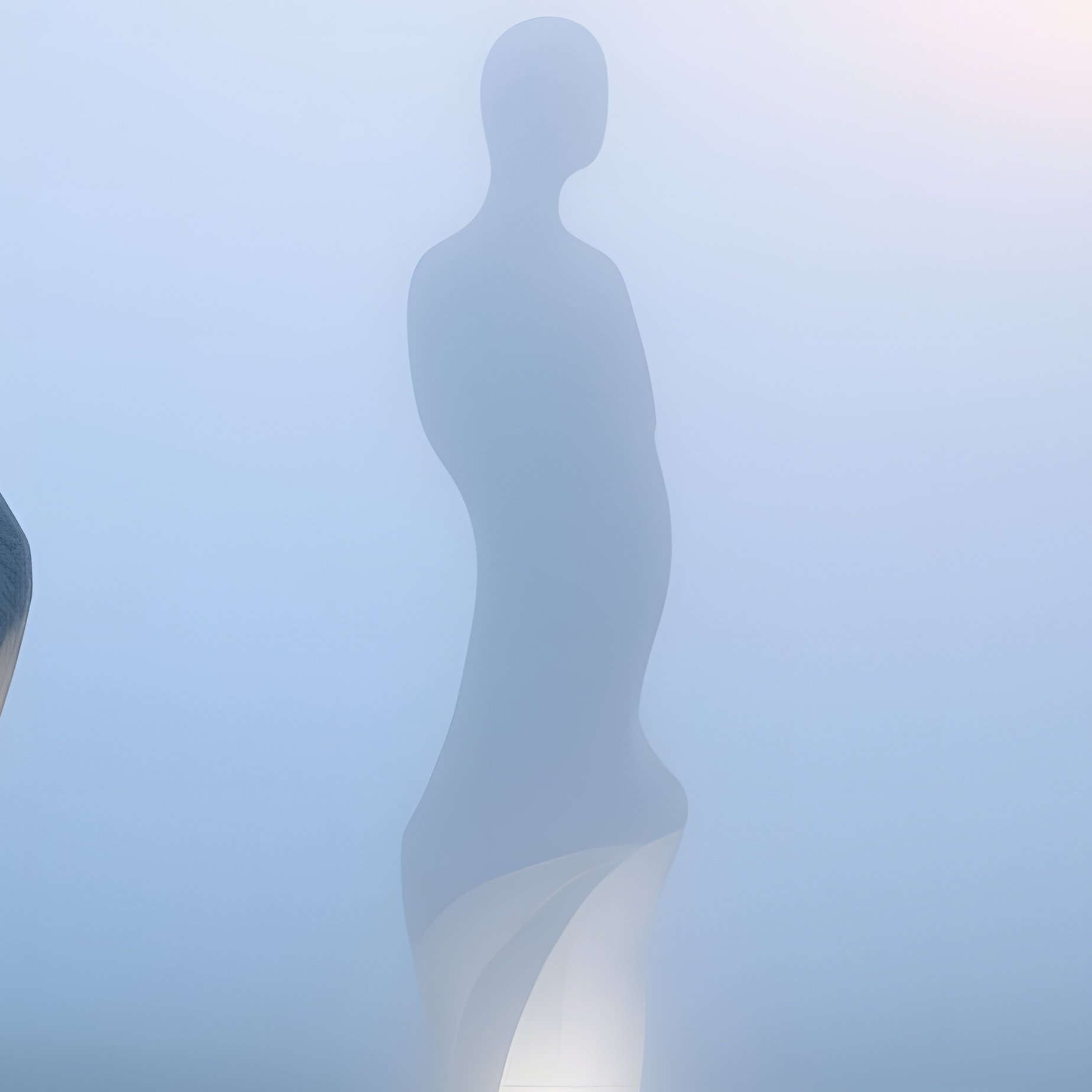 Foggy Dawn Concrete Sculpture Garden - Full Resolution Quality Preview