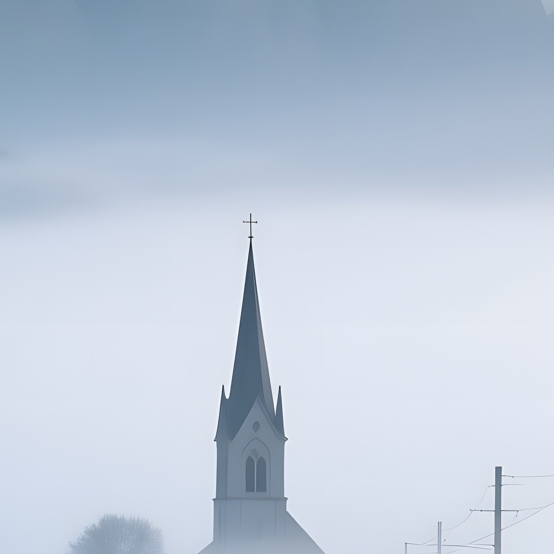 Foggy Dawn Seven Sisters Tram Church Bells - Full Resolution Quality Preview