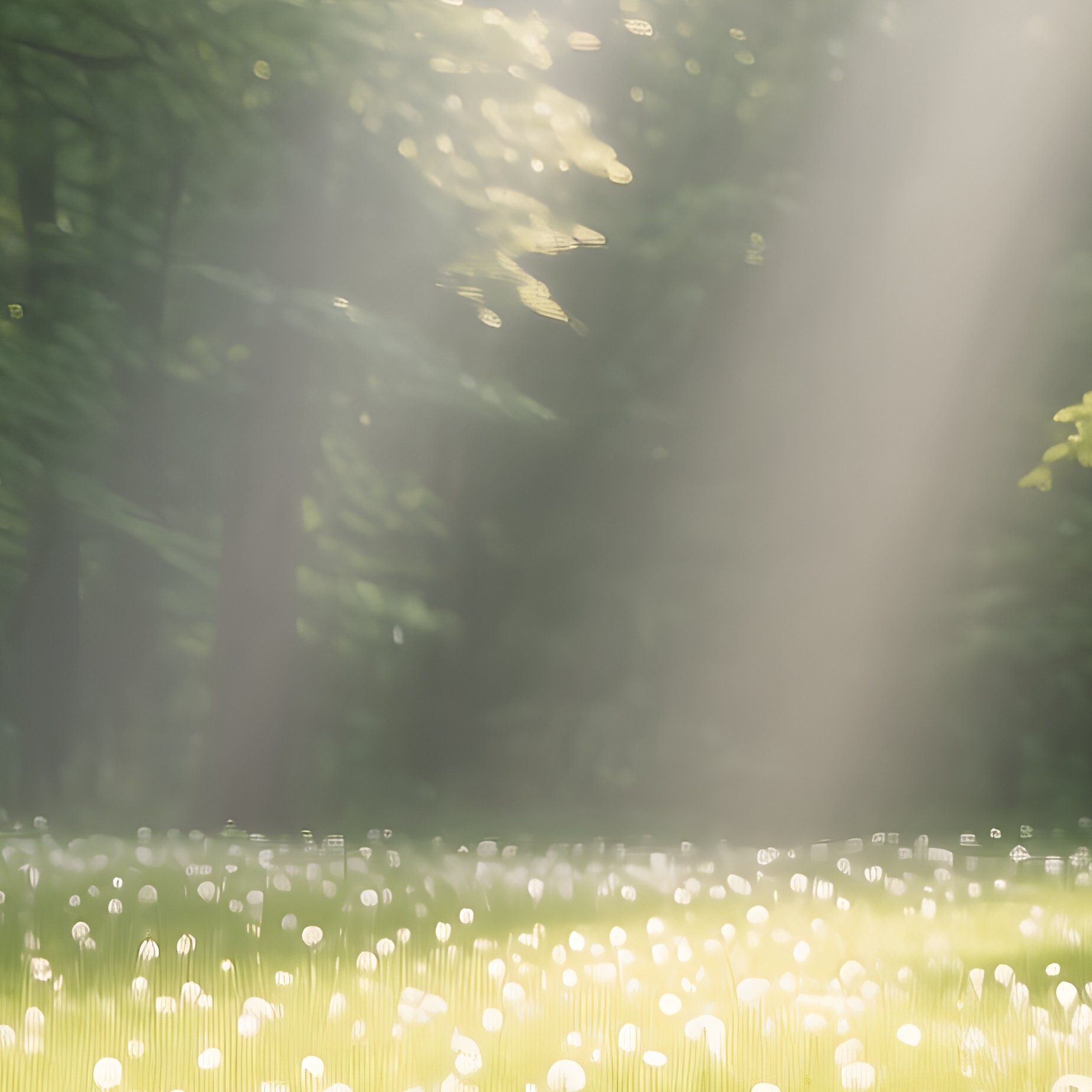 Forest Clearing With Dandelions And Sunlight Forest Nature - Full Resolution Quality Preview