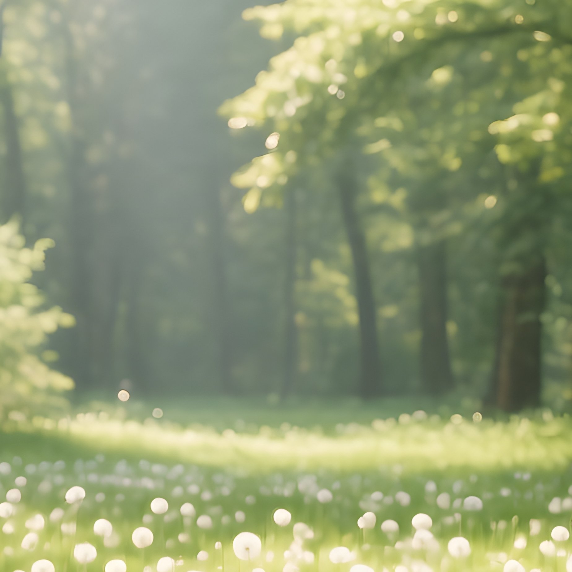 Forest Clearing With Dandelions Forest Dandelion - Full Resolution Quality Preview