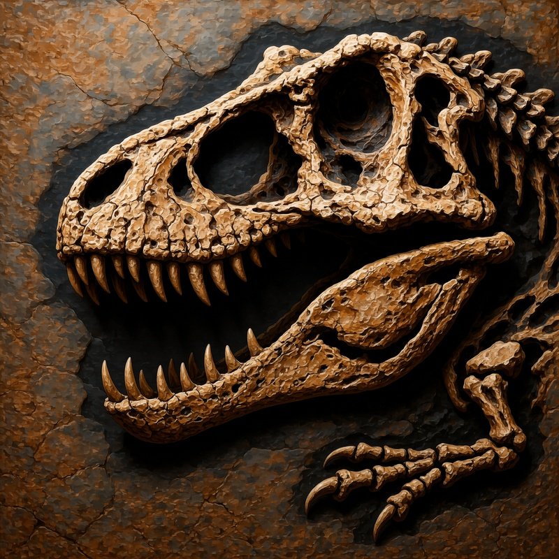 Fossilized Carcharodontosaurus Bone Artwork