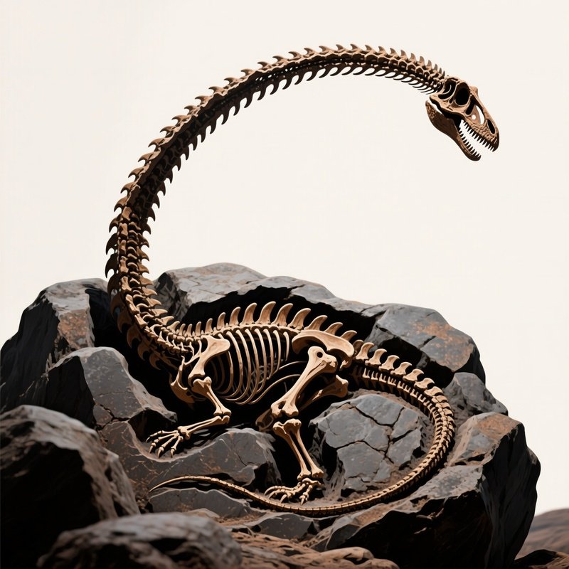 Fossilized Diplodocus Artistically Represented