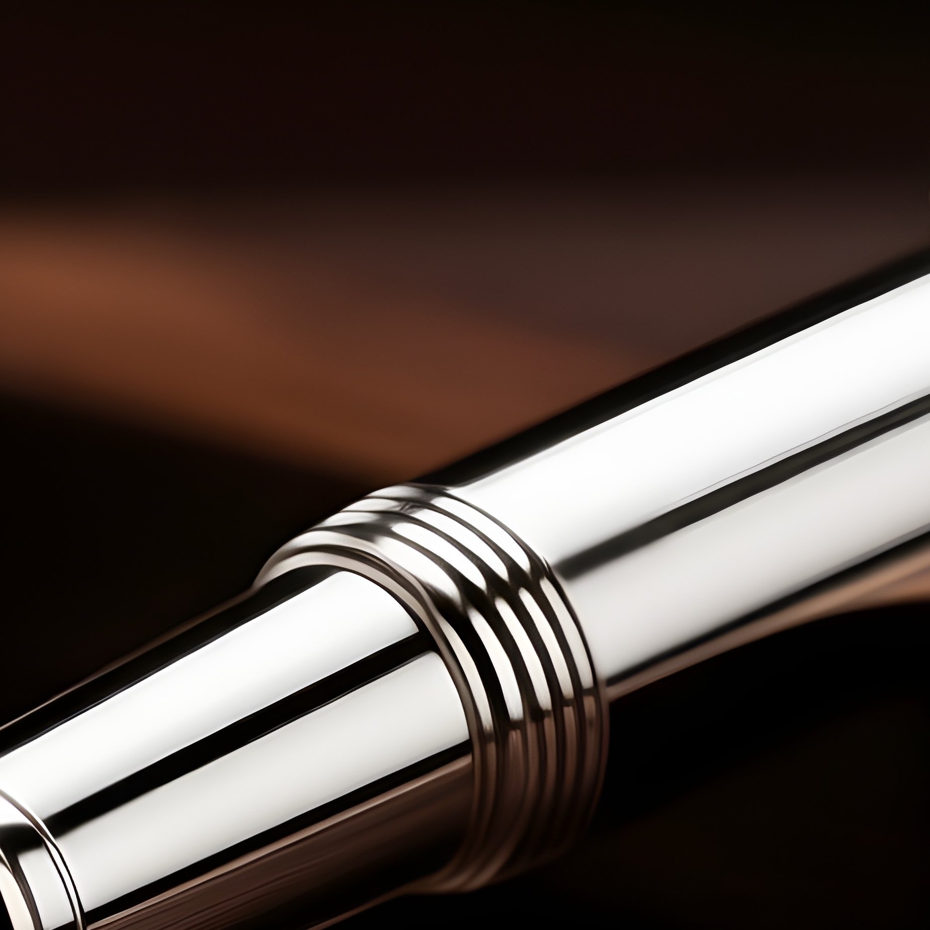 Fountain Pen High End Silver Barrel Nib - Full Resolution Quality Preview