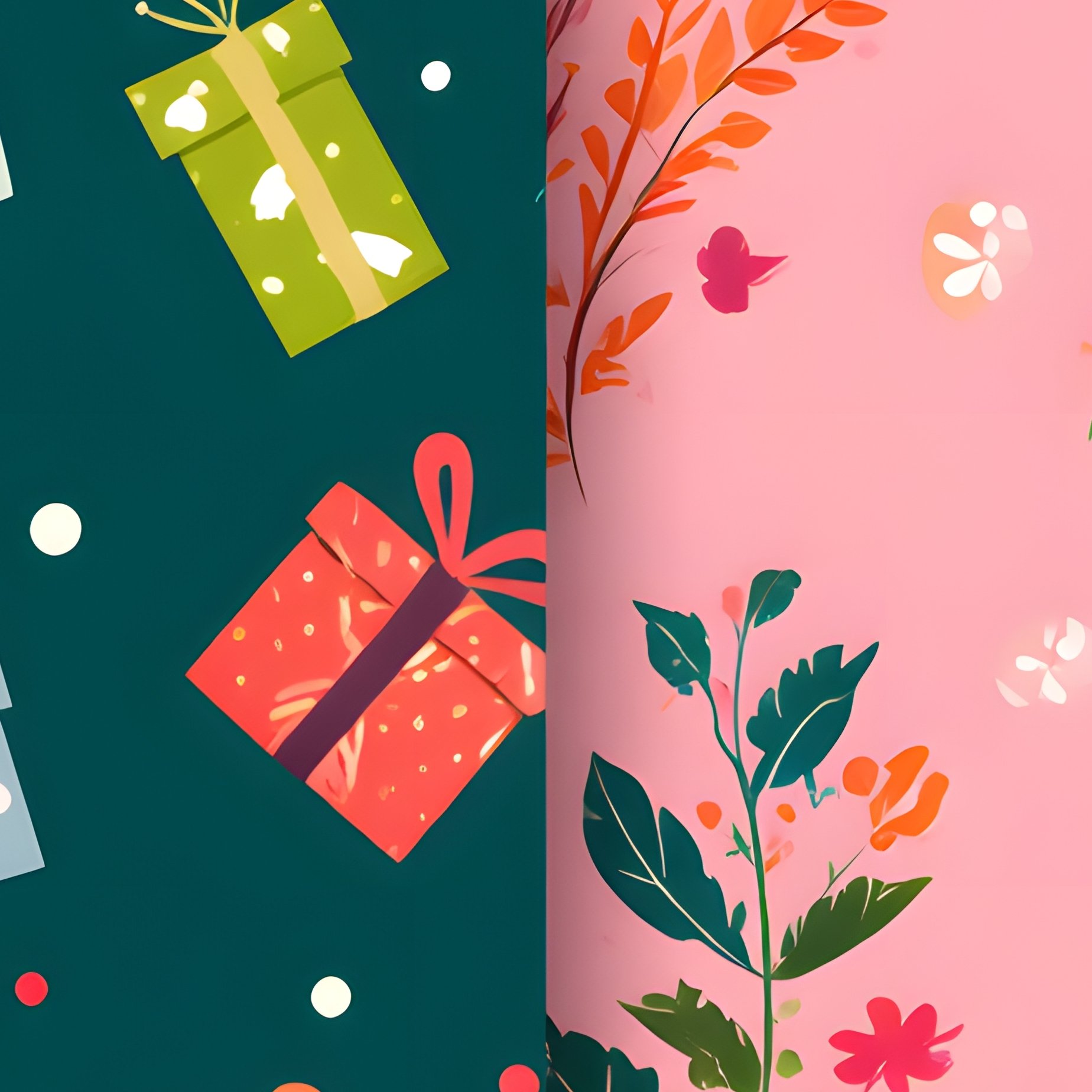 Four Distinct Patterned Panels Festive Patterns - Full Resolution Quality Preview