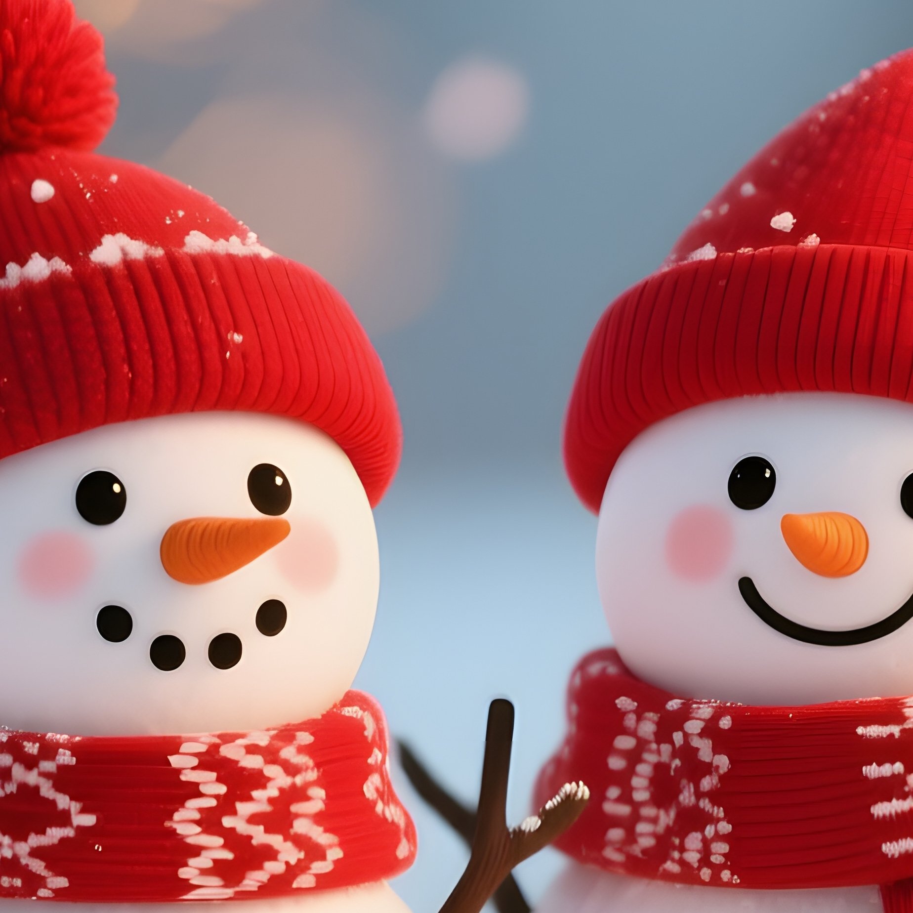 Four Snowmen Dressed In Festive Attire Snowmen Holiday - Full Resolution Quality Preview