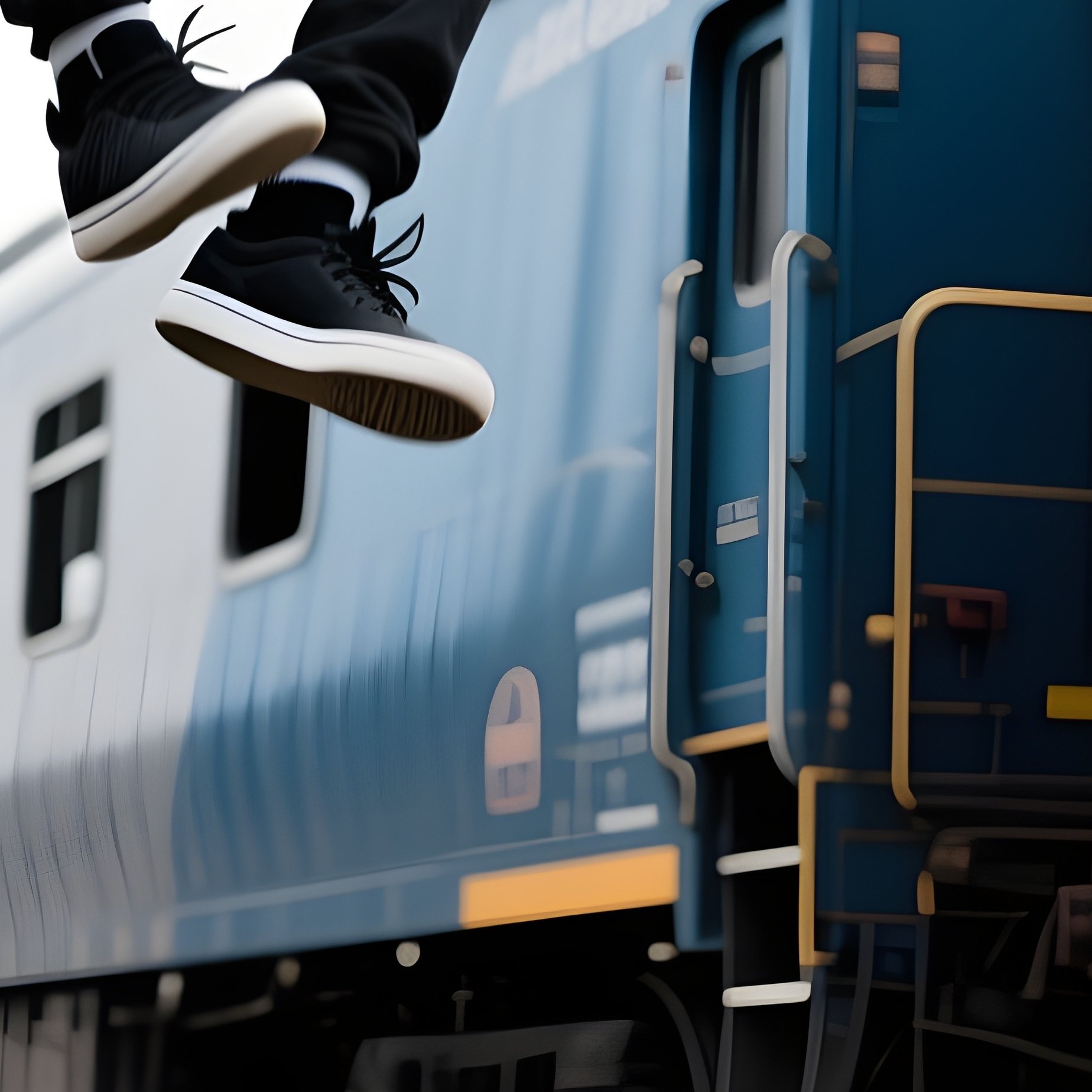 Freerunner Draco Leap Vaulting Over Moving Trains Scene - Full Resolution Quality Preview