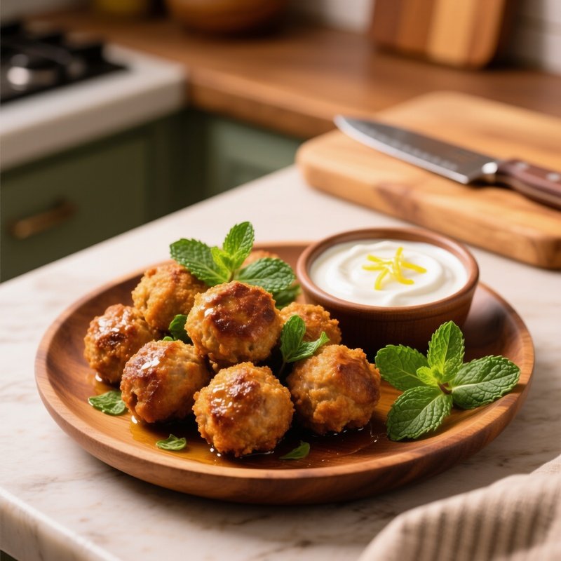 Fried Lamb Meatballs With Mint And Yogurt Sauce