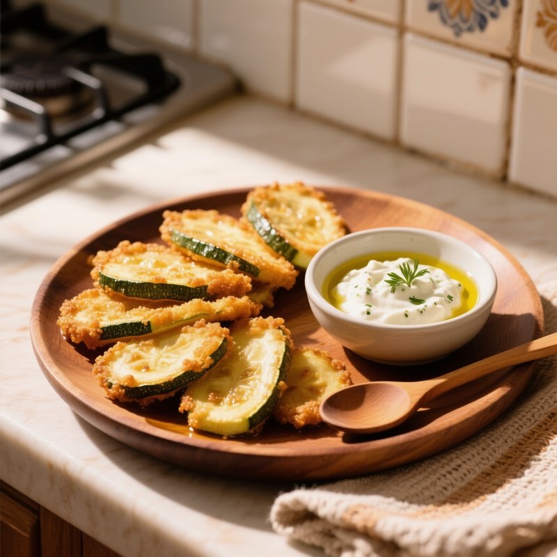 Fried Zucchini With Skordalia