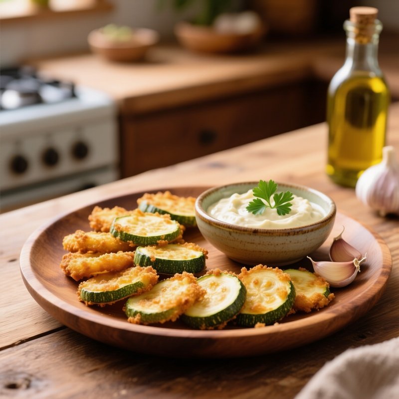 Fried Zucchini With Skordalia