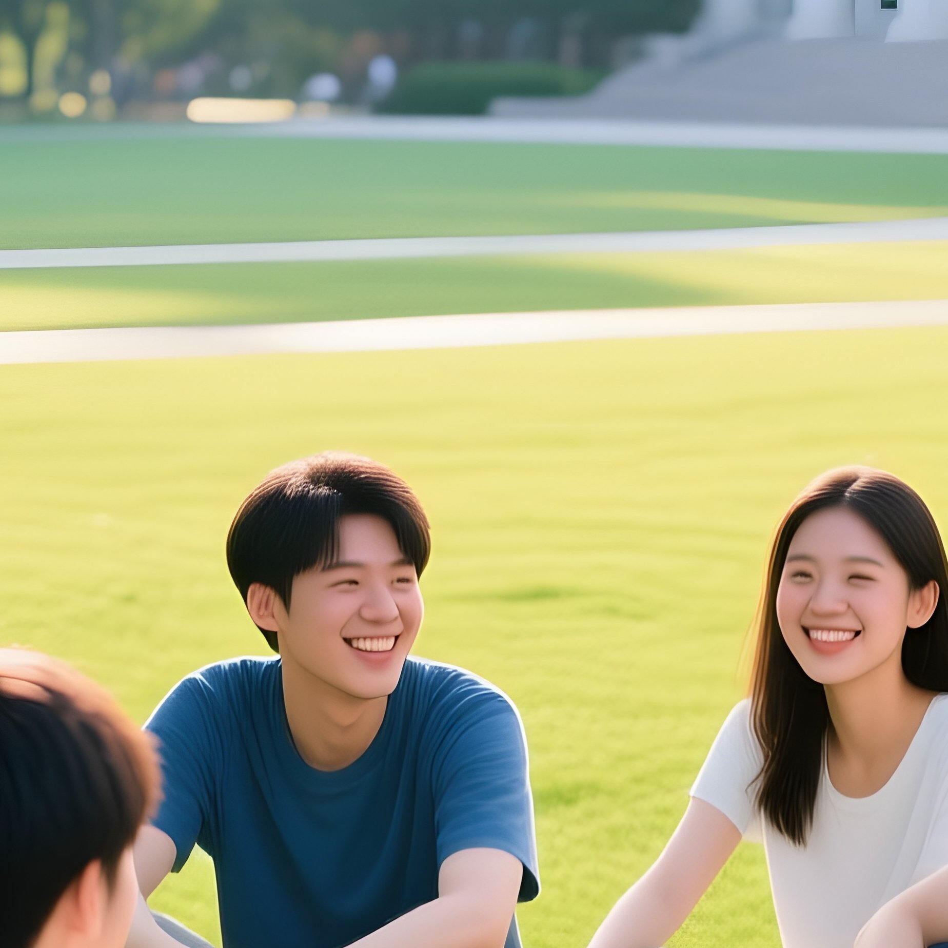 Friends On Campus Lawn - Full Resolution Quality Preview