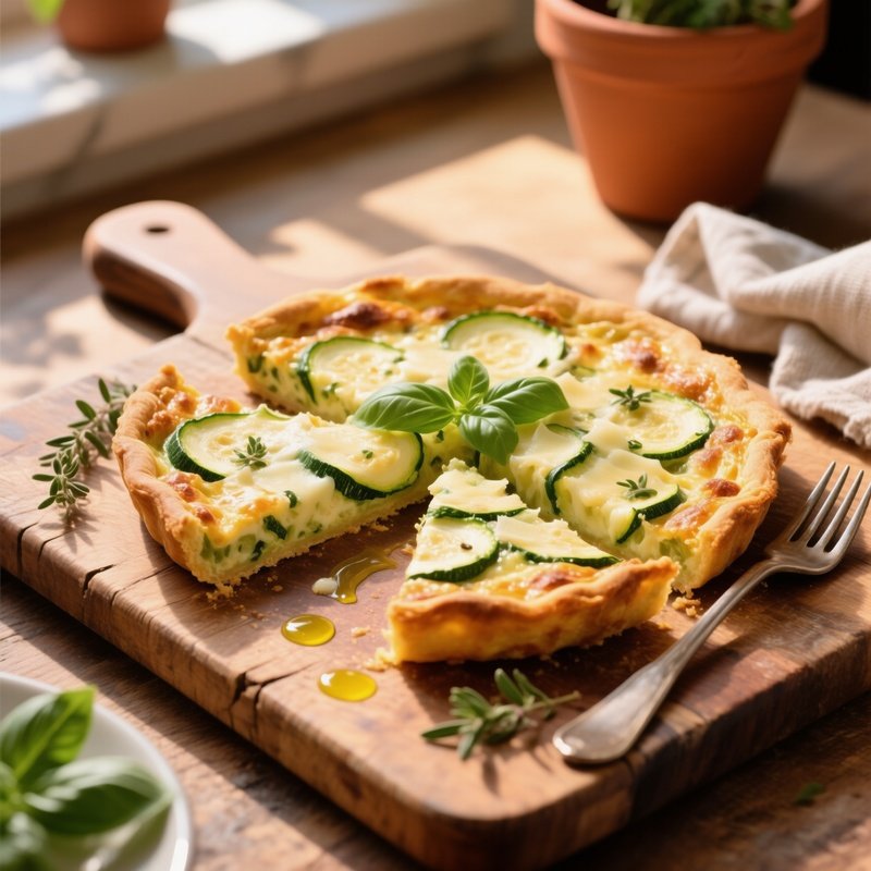 Frittata Di Zucchine Made With Eggs Zucchini Parmigiano Reggiano And Herbs