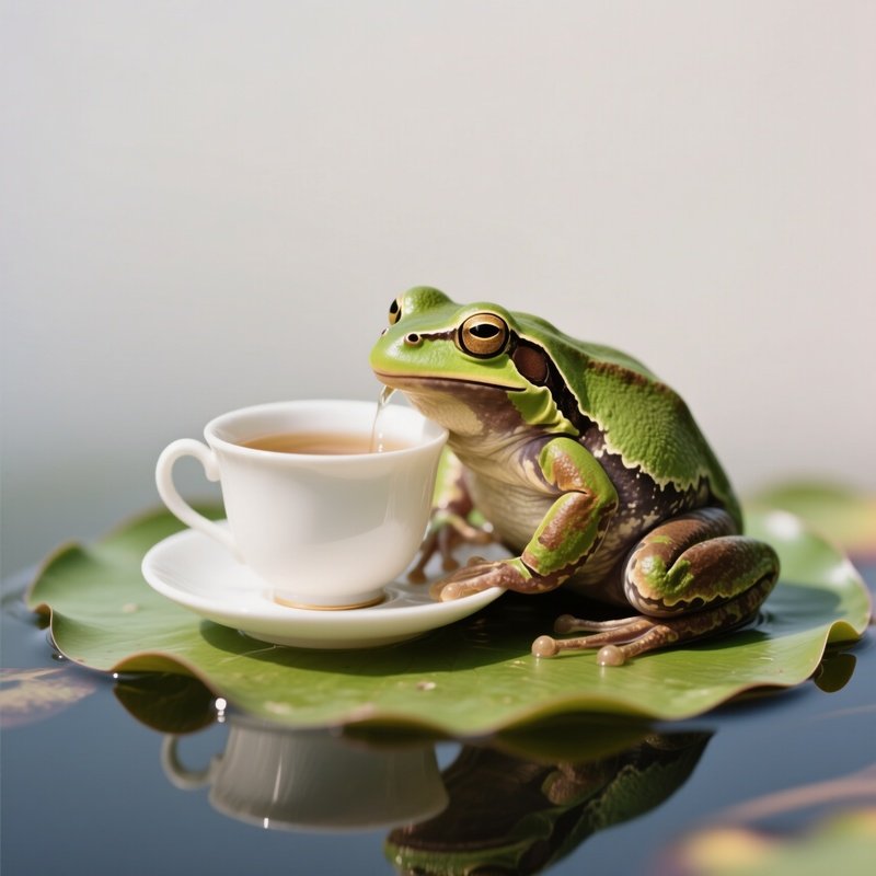 Frog_Drinking_Tea_On_A_Lilypad_Cafe_4