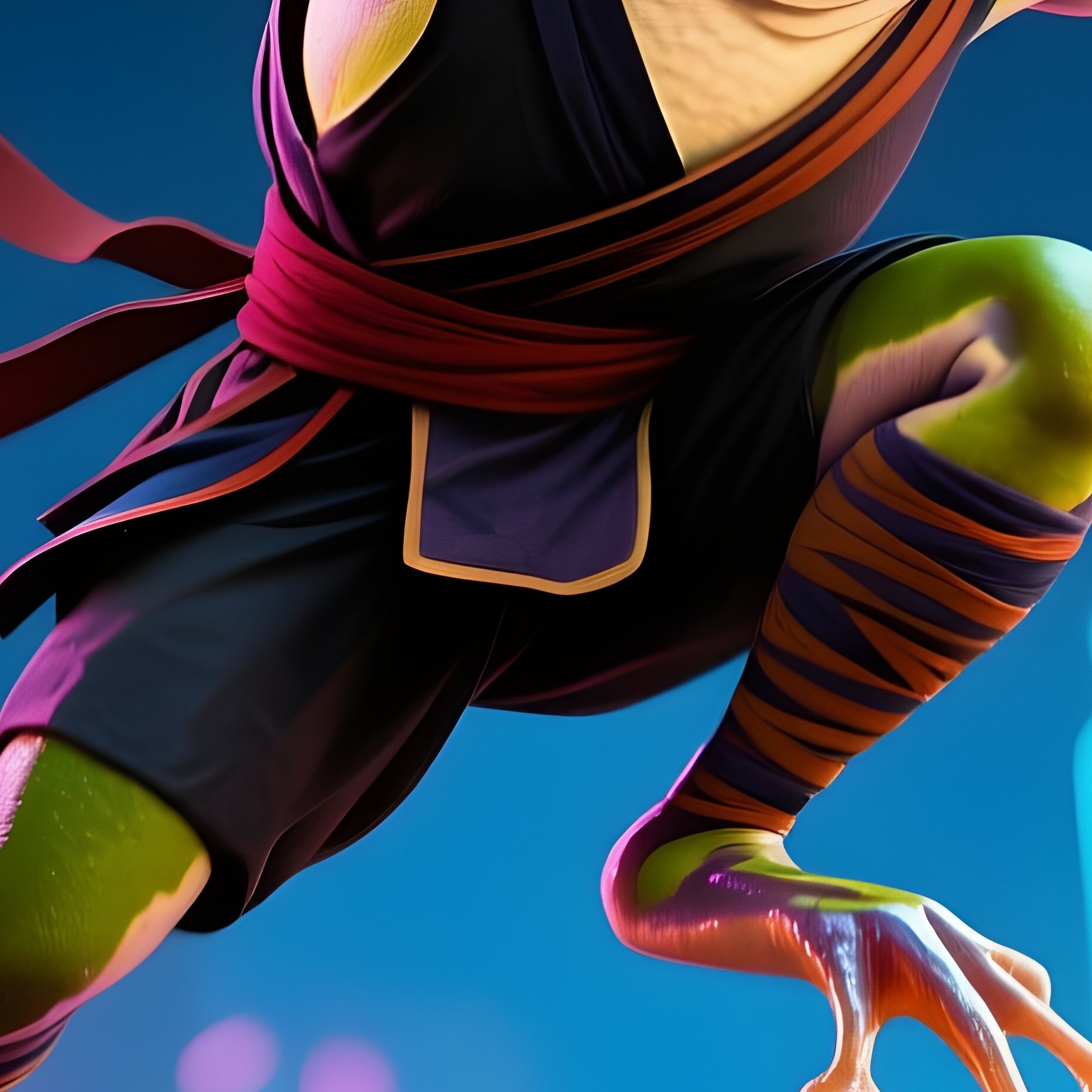 Frog Ninja Neon City Rooftops - Full Resolution Quality Preview