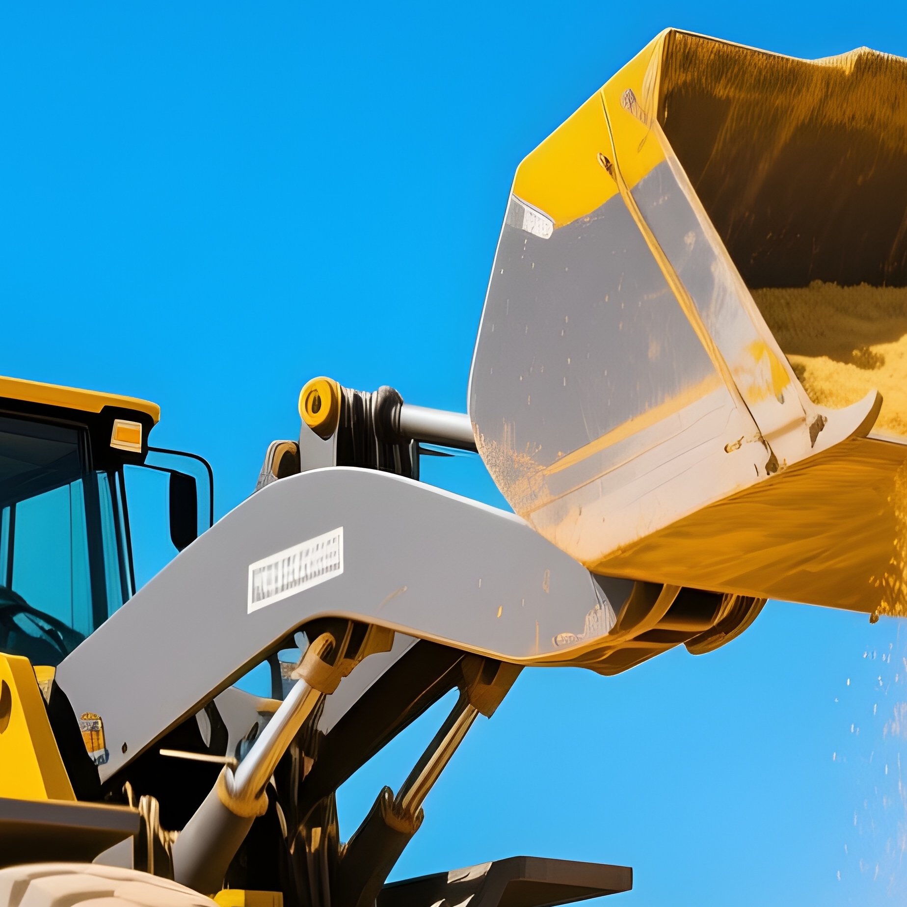 Front Loader Moving Sand Under Clear Blue Skies - Full Resolution Quality Preview