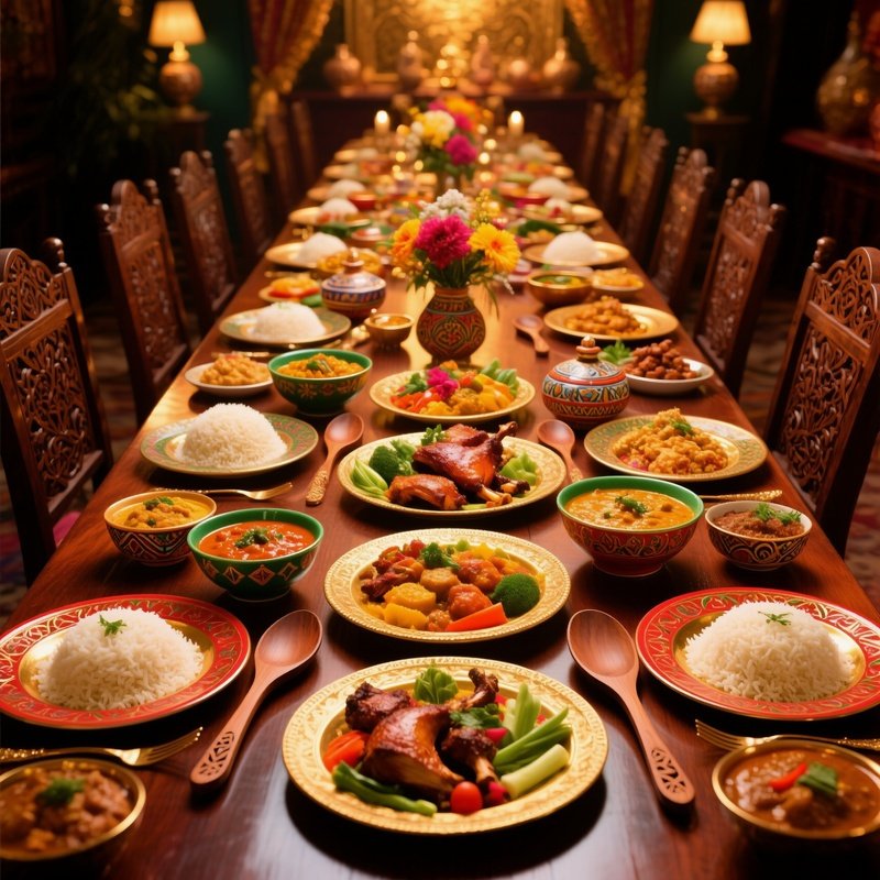 Full Meals Bountiful Symmetrical Cultural