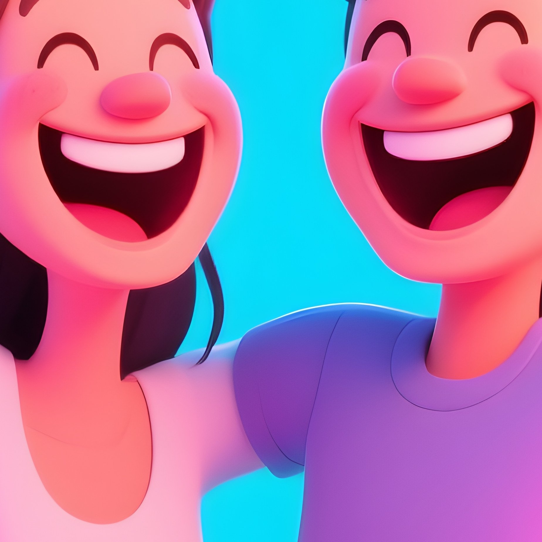 Funhouse Mirror Distorting Laughing Couple - Full Resolution Quality Preview