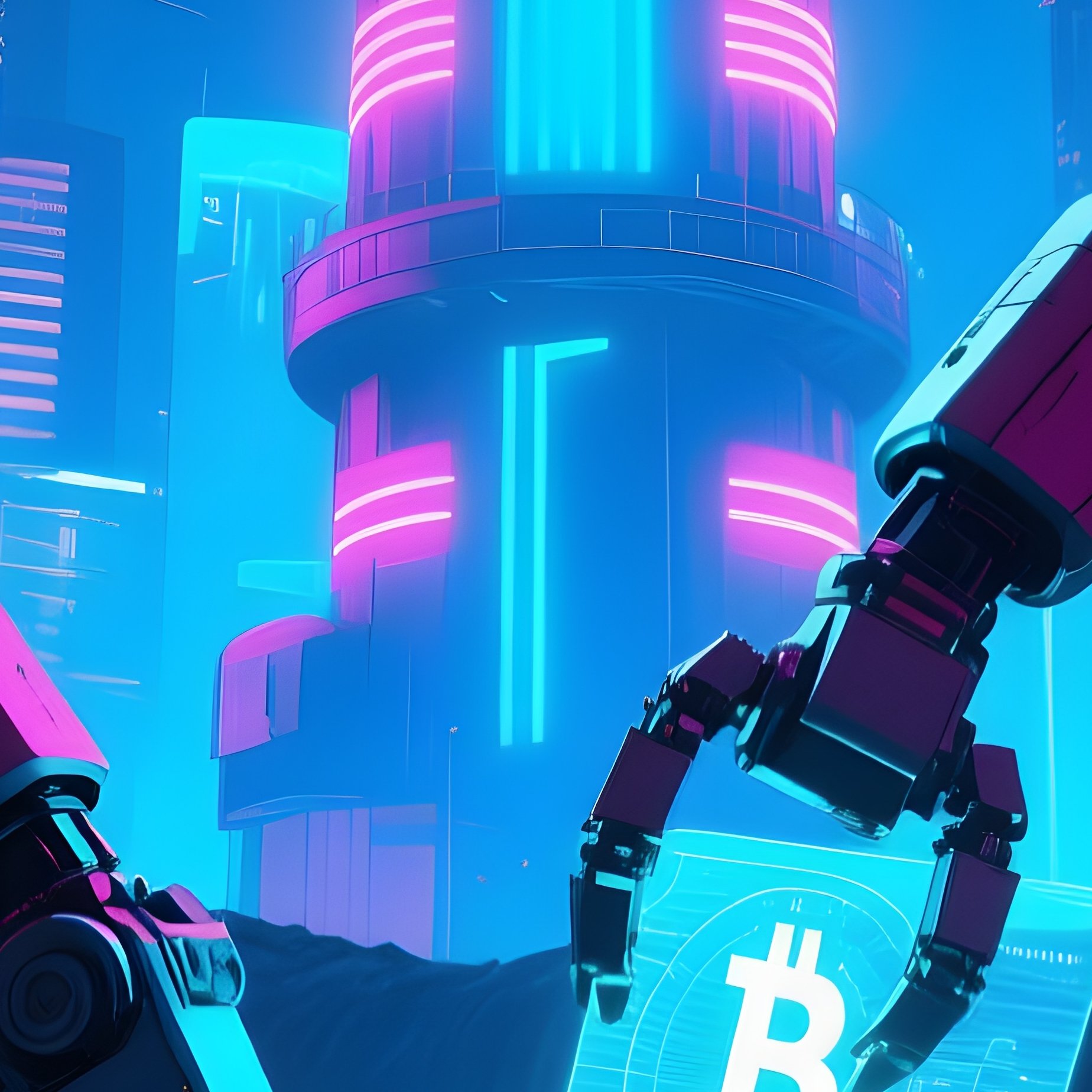 Futurism Neon Coins Mining - Full Resolution Quality Preview