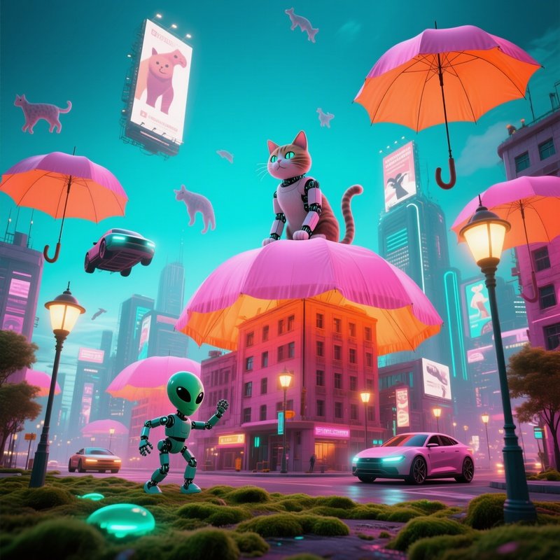 Futuristic Absurd Cityscape