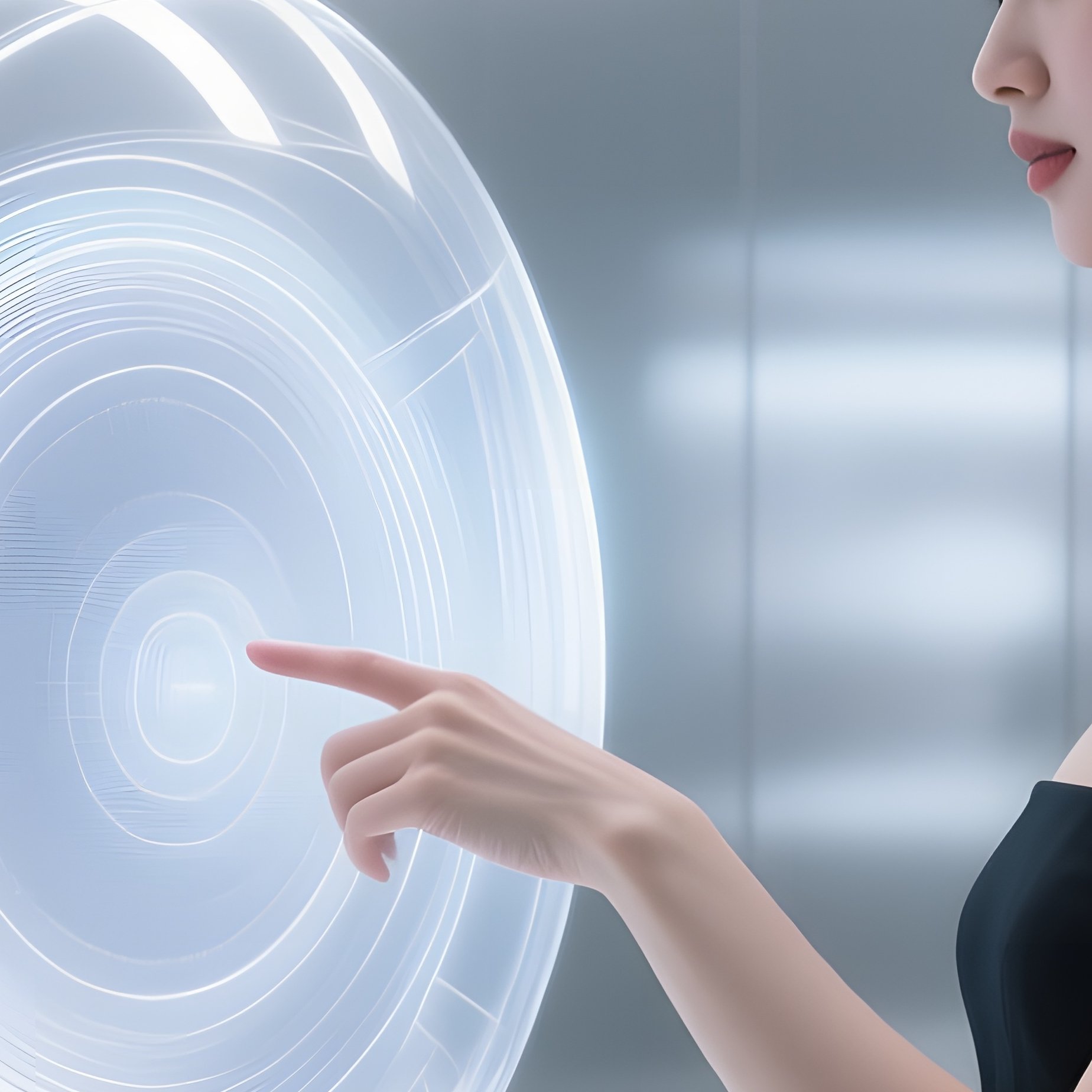 Futuristic Art Gallery Holographic Sculptures - Full Resolution Quality Preview