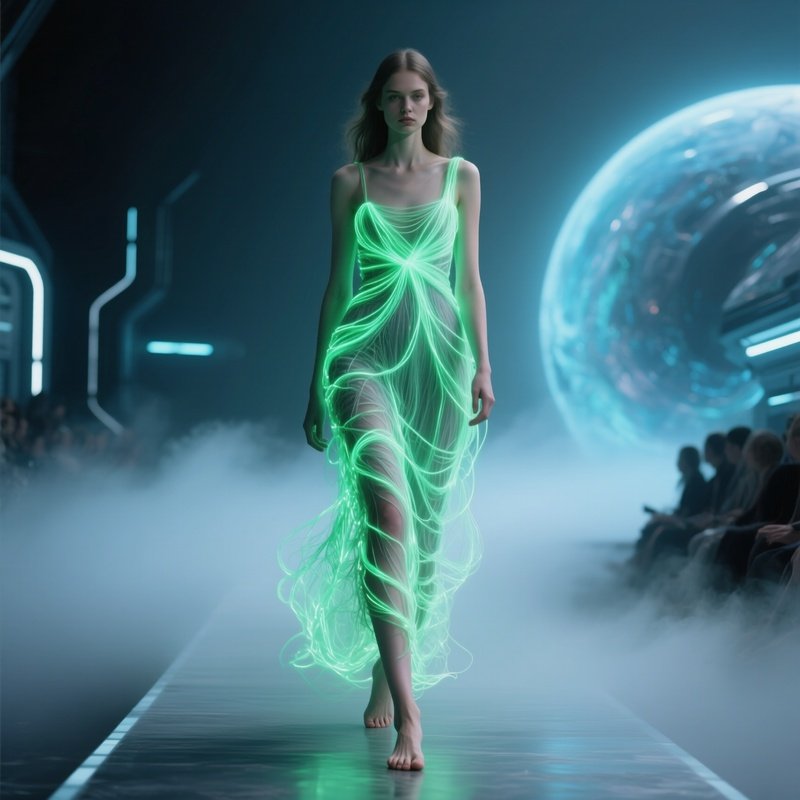 Futuristic Bioluminescent Gown