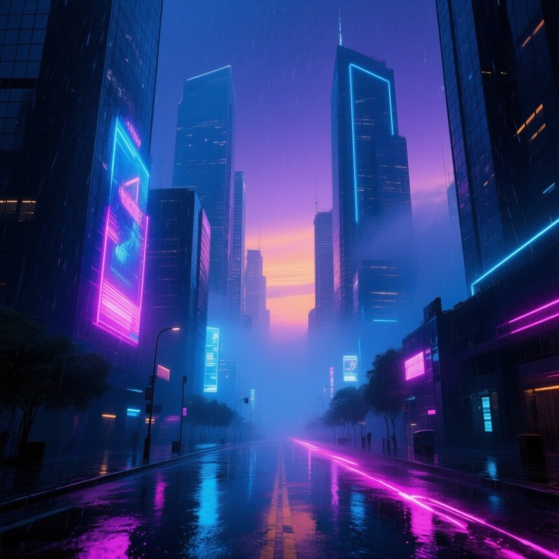 Futuristic Cityscape Perpetual Twilight