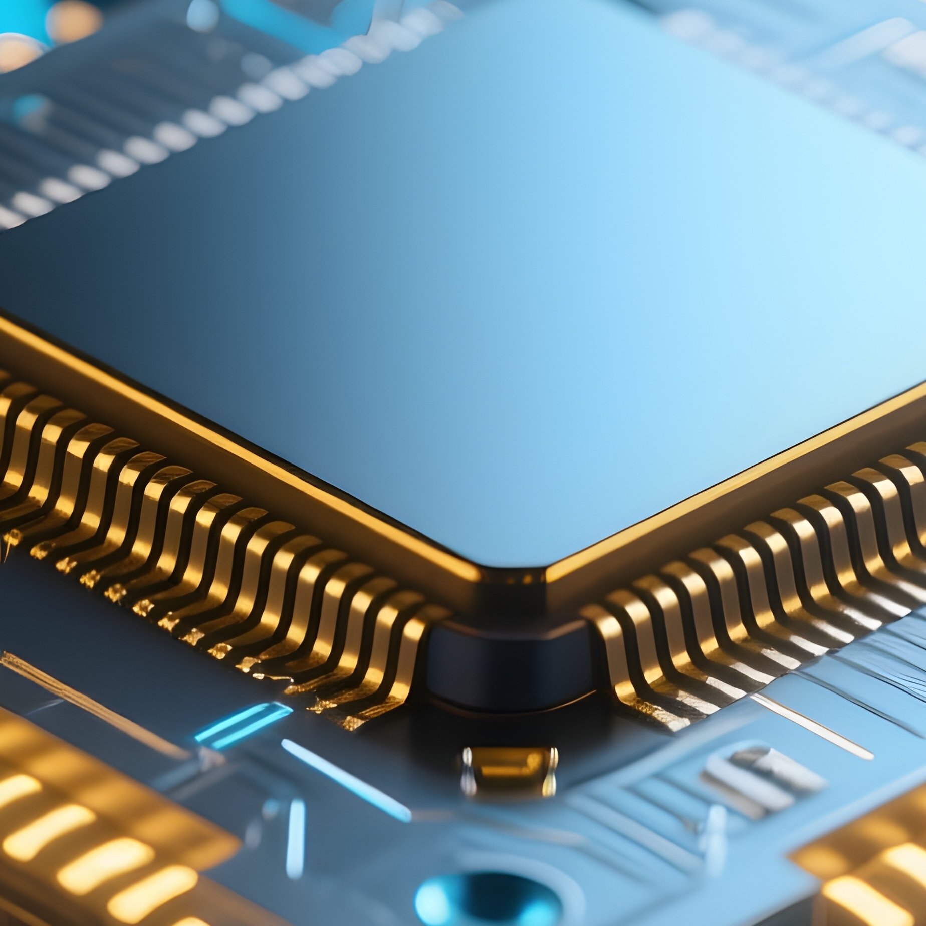 Futuristic Computer Chip Macro Image - Full Resolution Quality Preview
