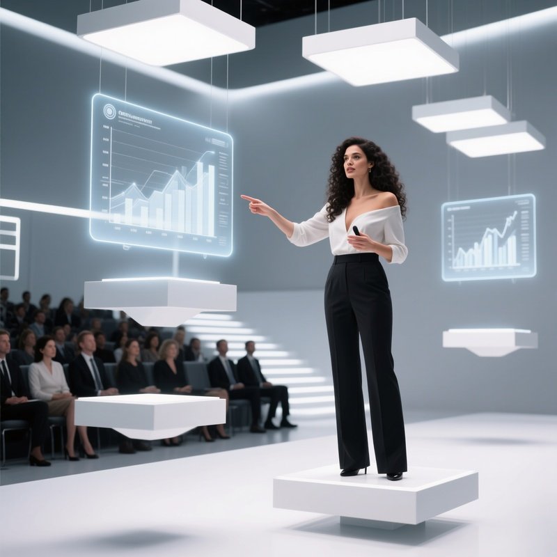 Futuristic Conference Hall With Floating Podiums