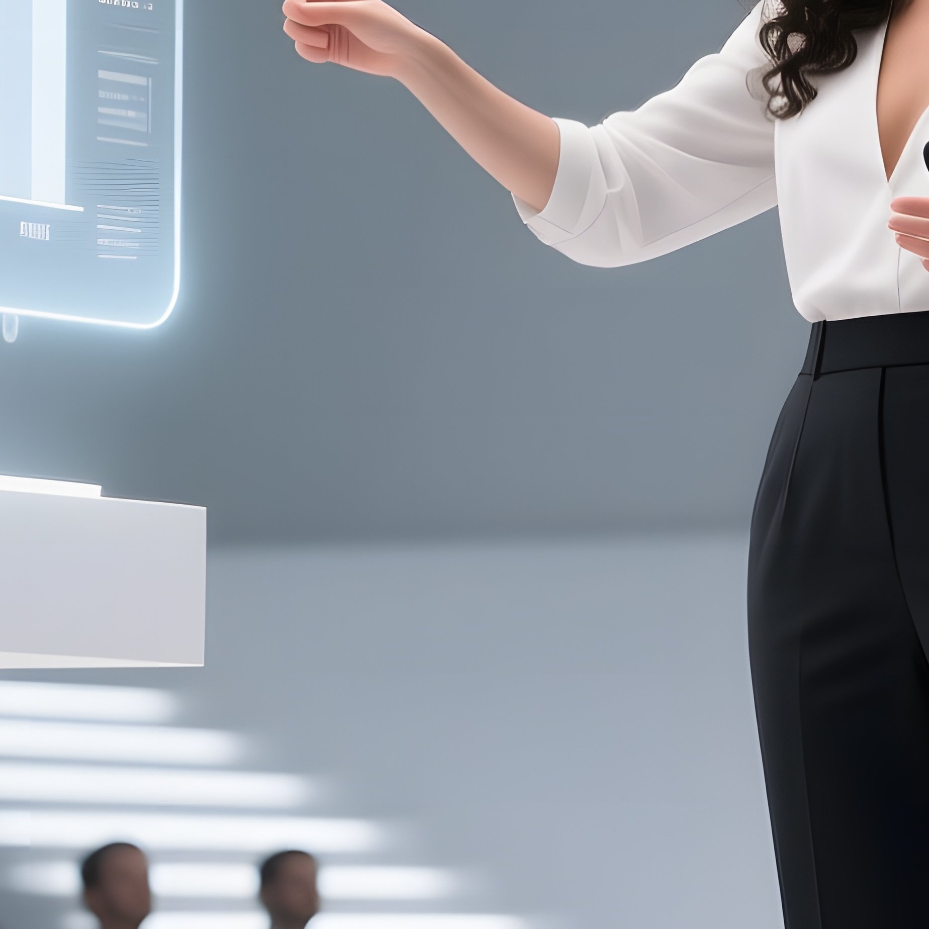 Futuristic Conference Hall With Floating Podiums - Full Resolution Quality Preview