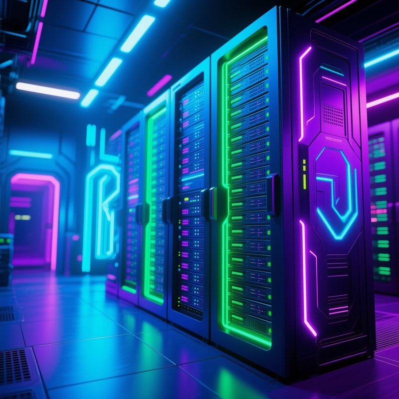 Futuristic Database Server Racks