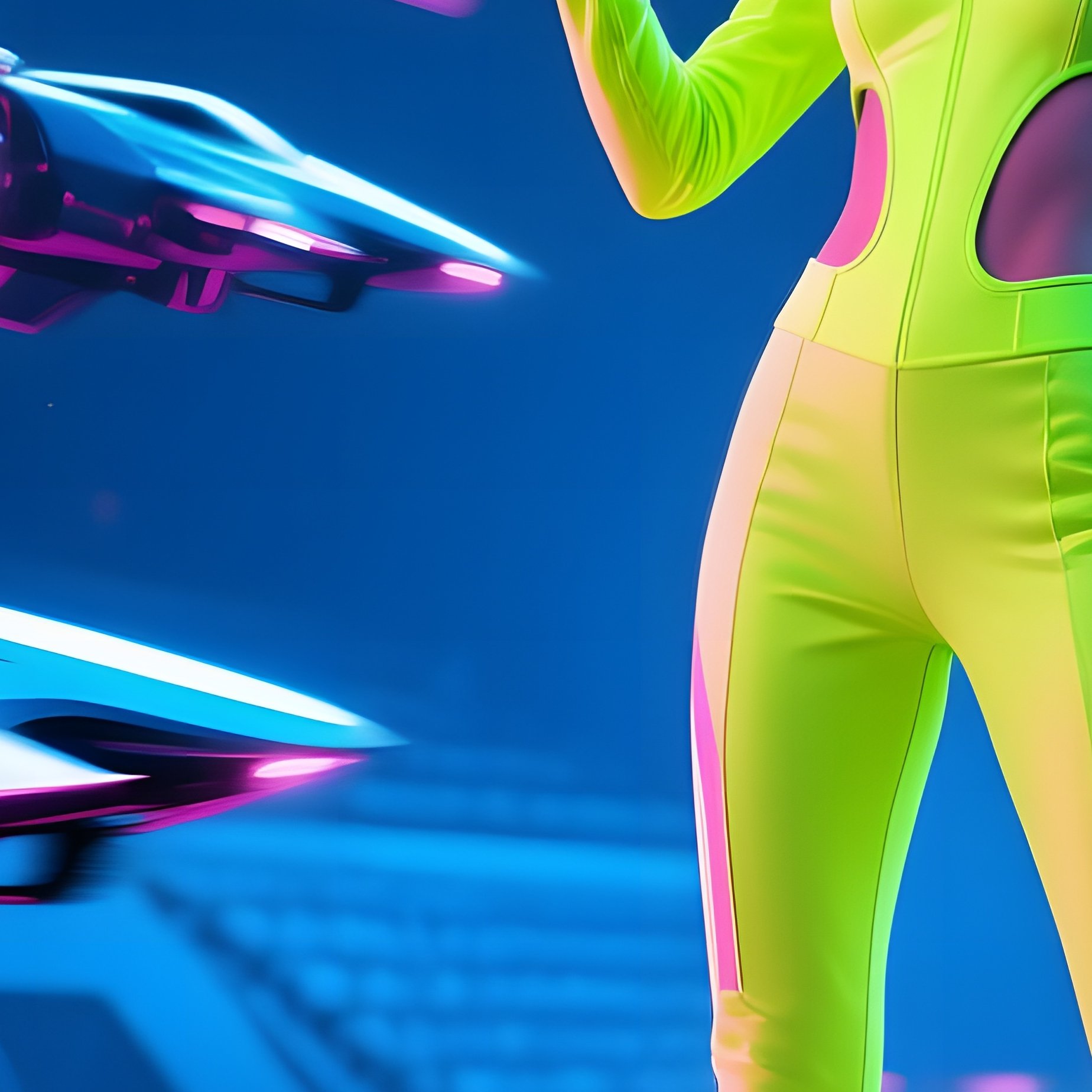 Futuristic Drone Racing Arena With Model Holding Camera - Full Resolution Quality Preview
