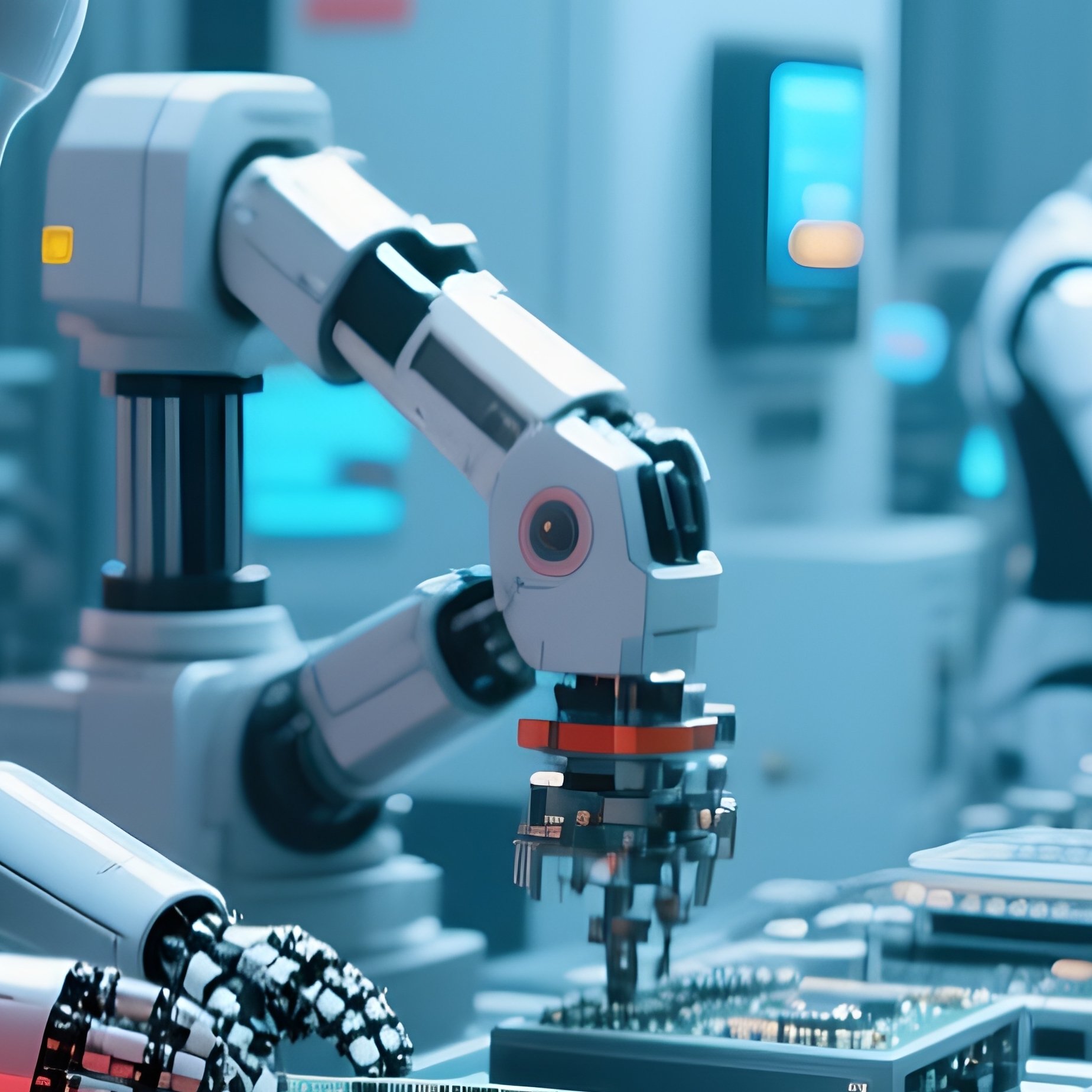 Futuristic Electronics Production Line - Full Resolution Quality Preview