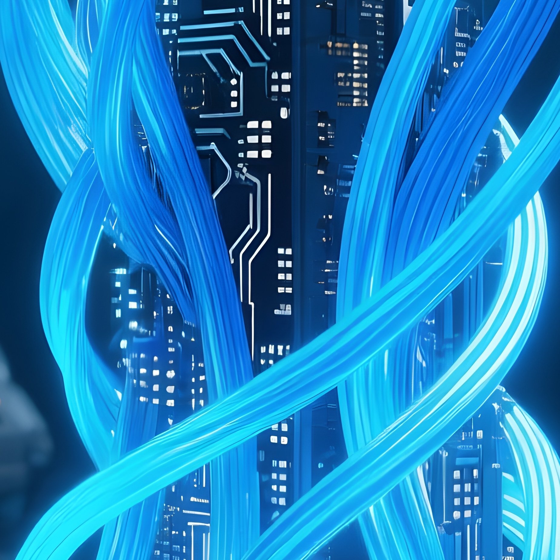 Futuristic Fiber Optic Hub - Full Resolution Quality Preview