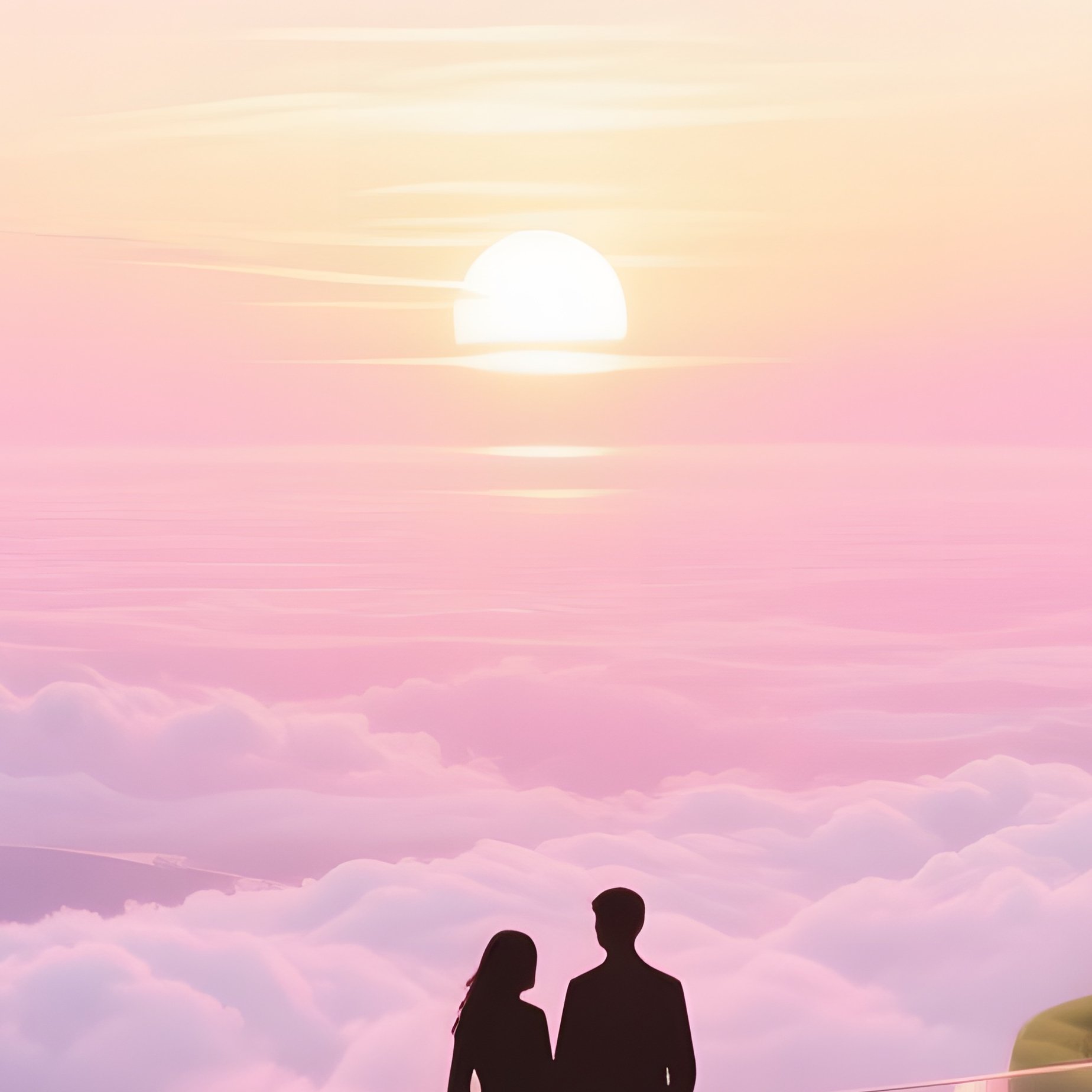 Futuristic Floating Garden City Above Clouds Sunrise - Full Resolution Quality Preview