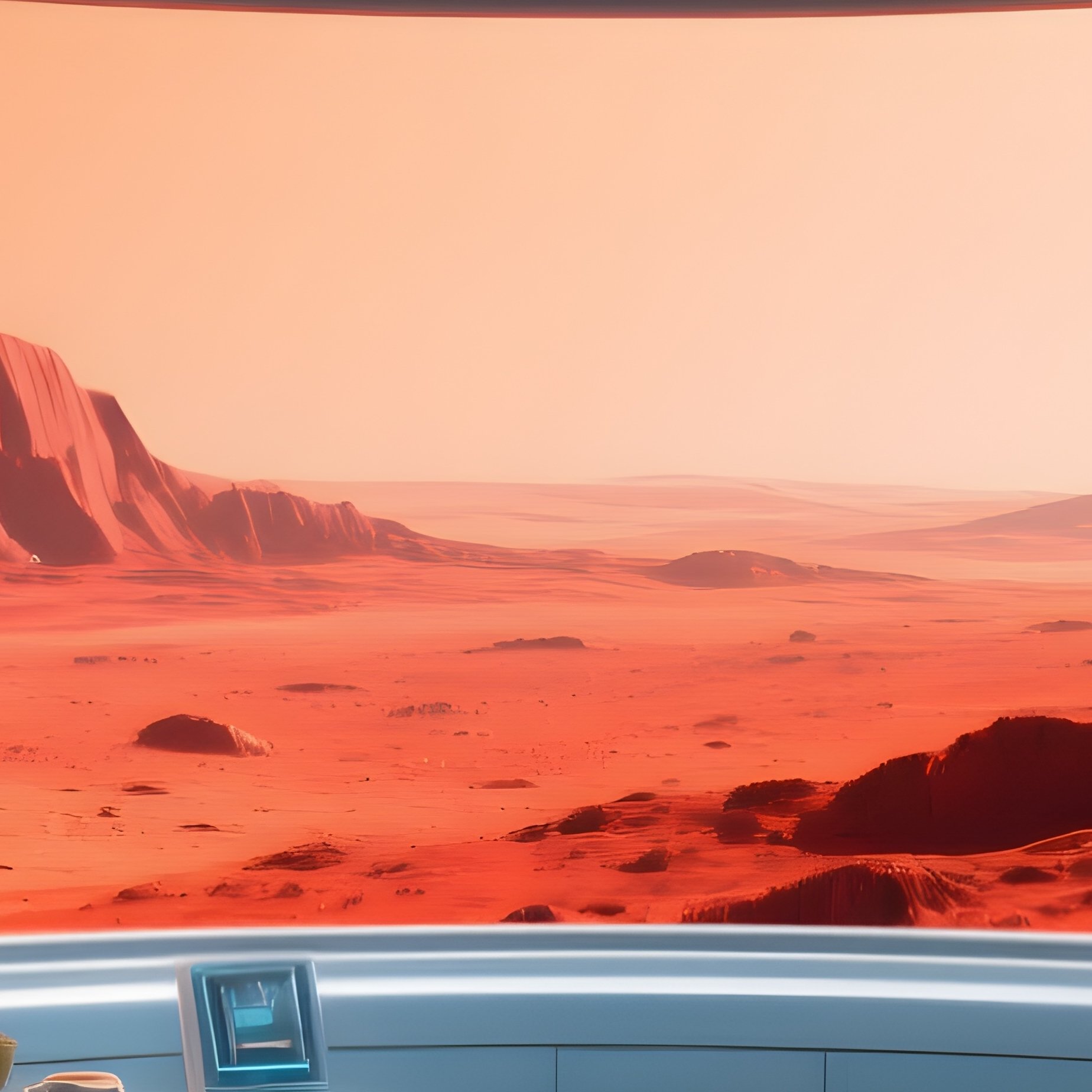 Futuristic Mars Habitat Interior 3D Rendering - Full Resolution Quality Preview