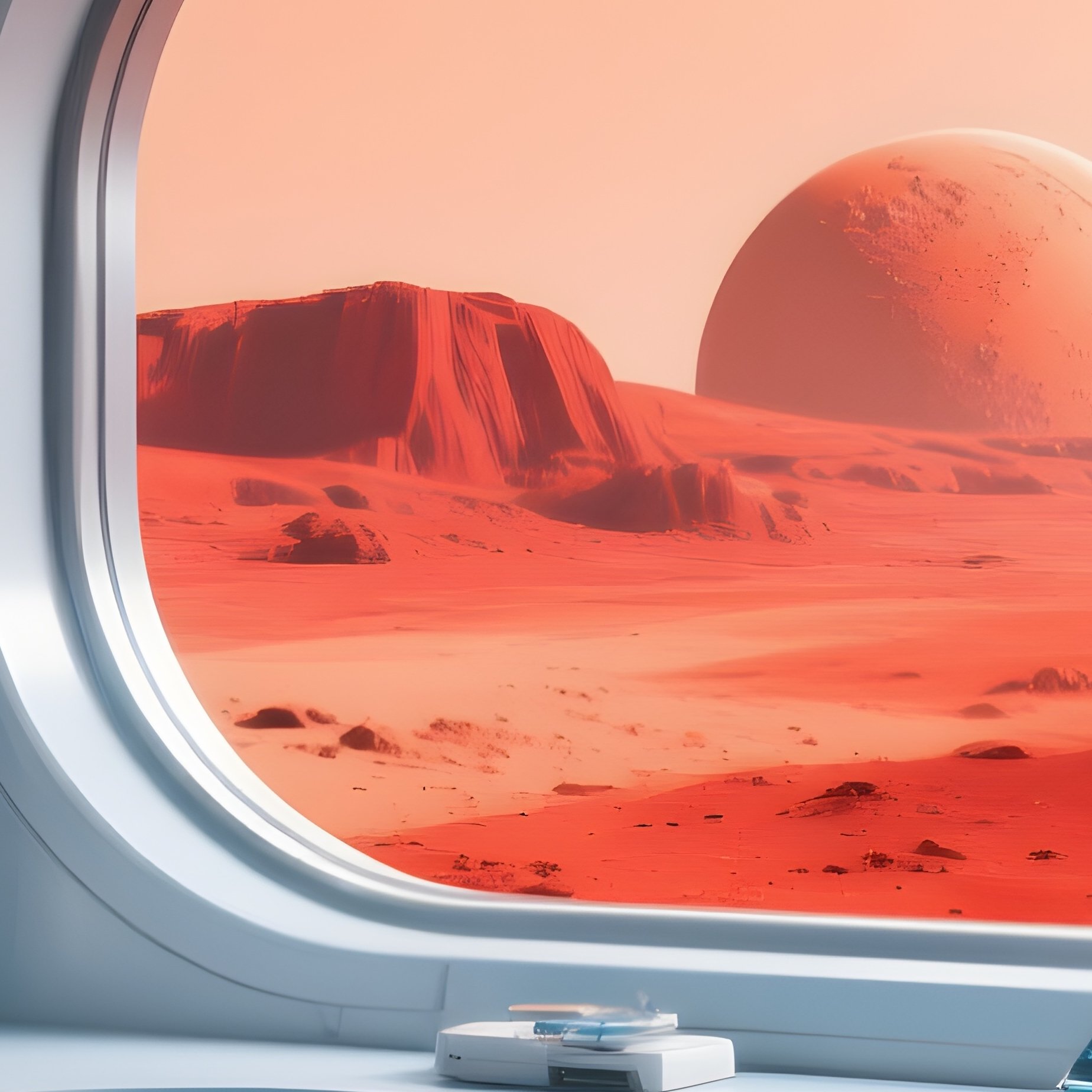 Futuristic Mars Habitat Interior Digital Art - Full Resolution Quality Preview