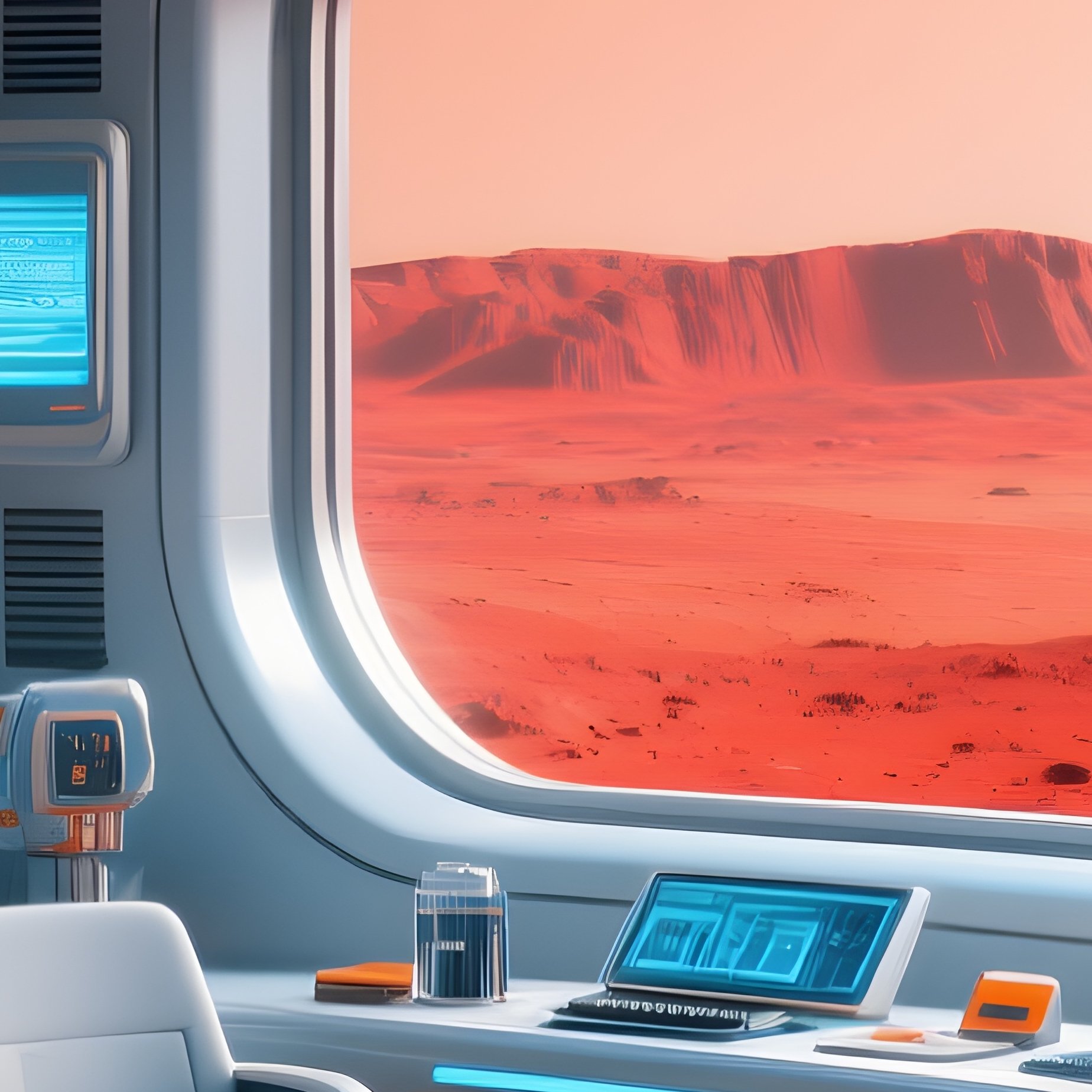 Futuristic Mars Habitat Interior Photorealistic - Full Resolution Quality Preview