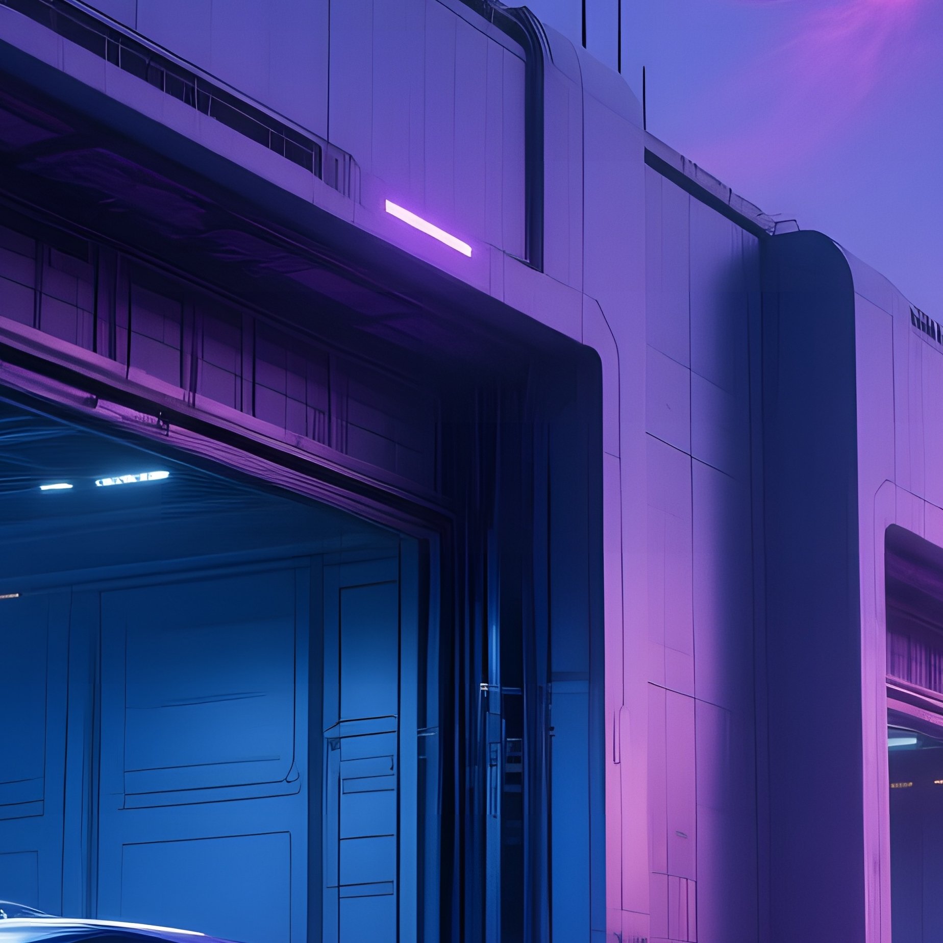 Futuristic Spaceport At Twilight - Full Resolution Quality Preview