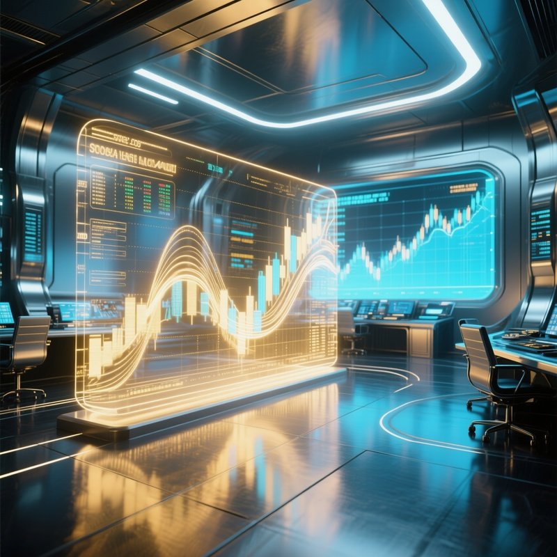 Futuristic Stock Exchange Holograms Scifi