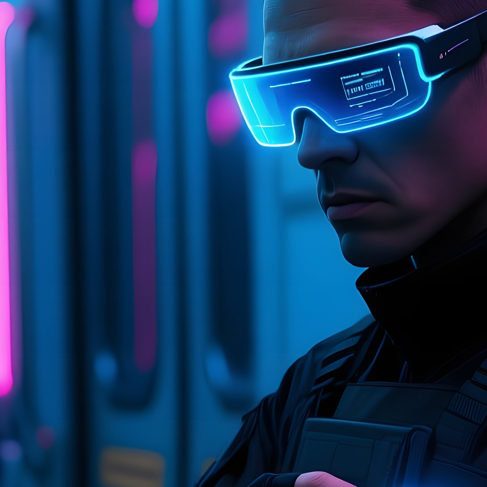 Futuristic Subway Car At Night Hacking - Full Resolution Quality Preview