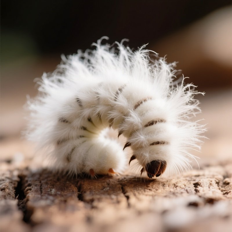Fuzzy White Flannel Moth Caterpillar Looking Like A Toupee