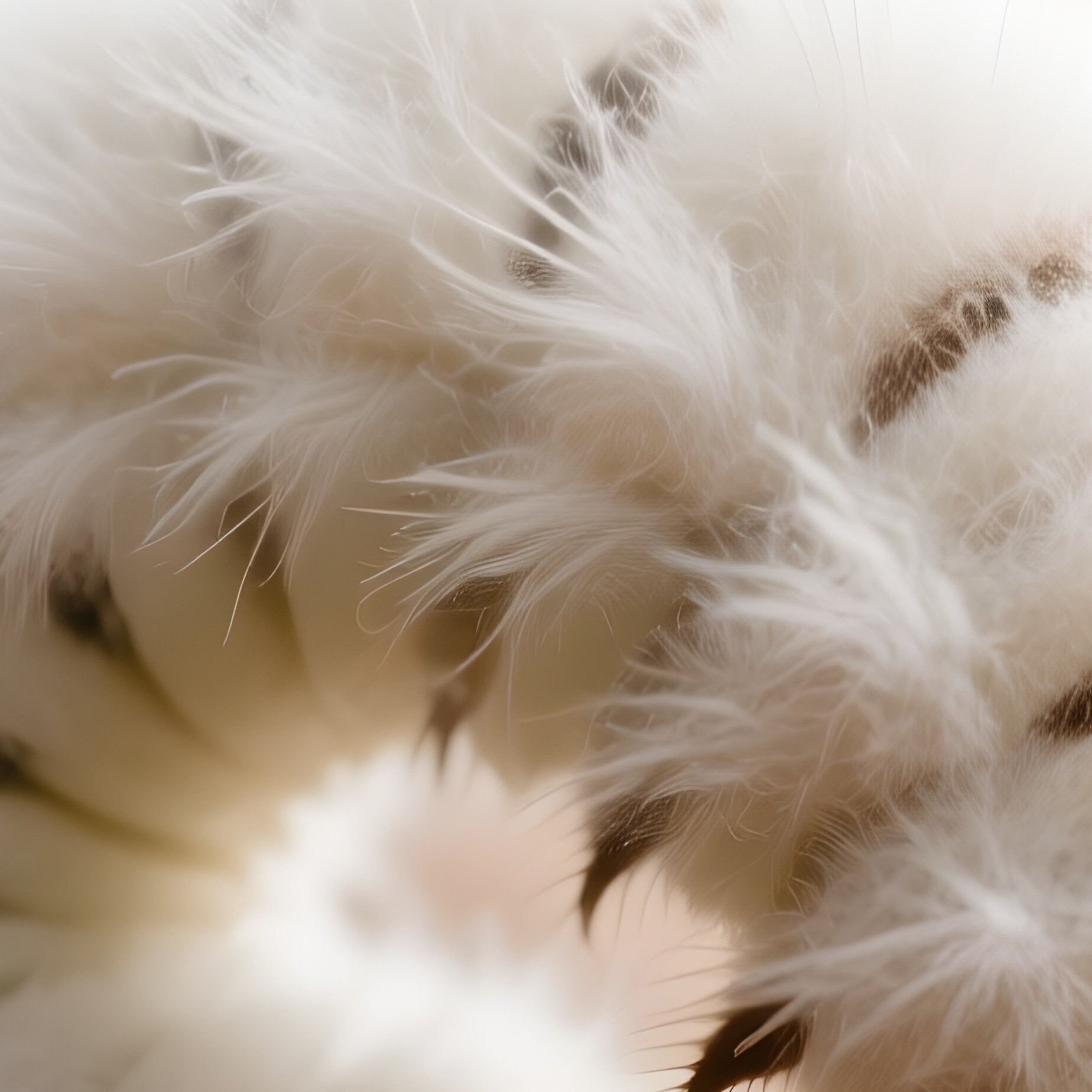 Fuzzy White Flannel Moth Caterpillar Looking Like A Toupee - Full Resolution Quality Preview