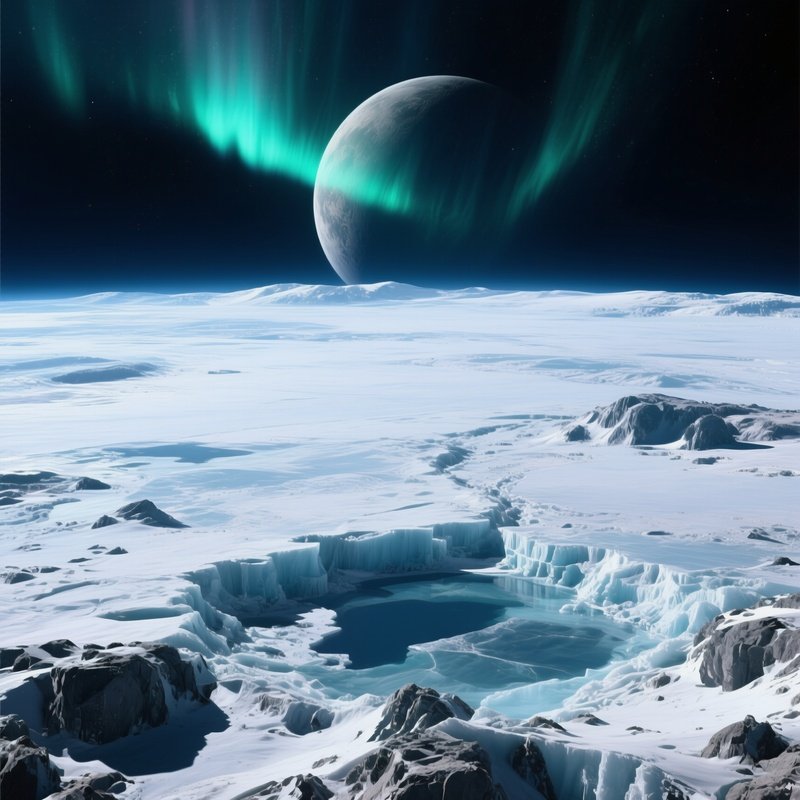 Ganymedes Surface Ice Rock Auroras Poles